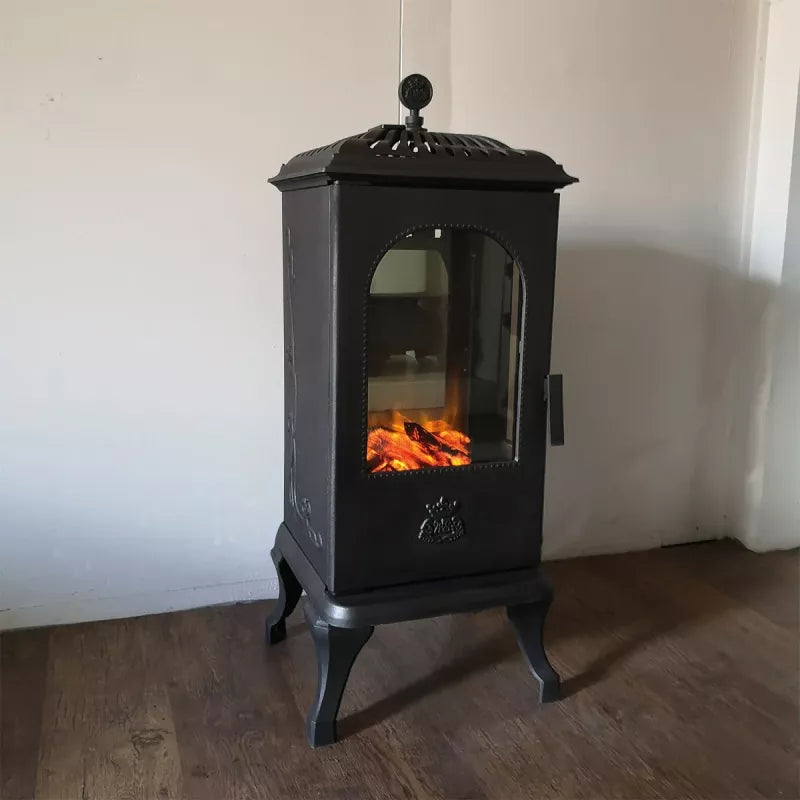 Westbo Victoria 100 EL Cast Iron Stove - Classic Electric Fireplace for Cozy Living Rooms & Winter Home Heating