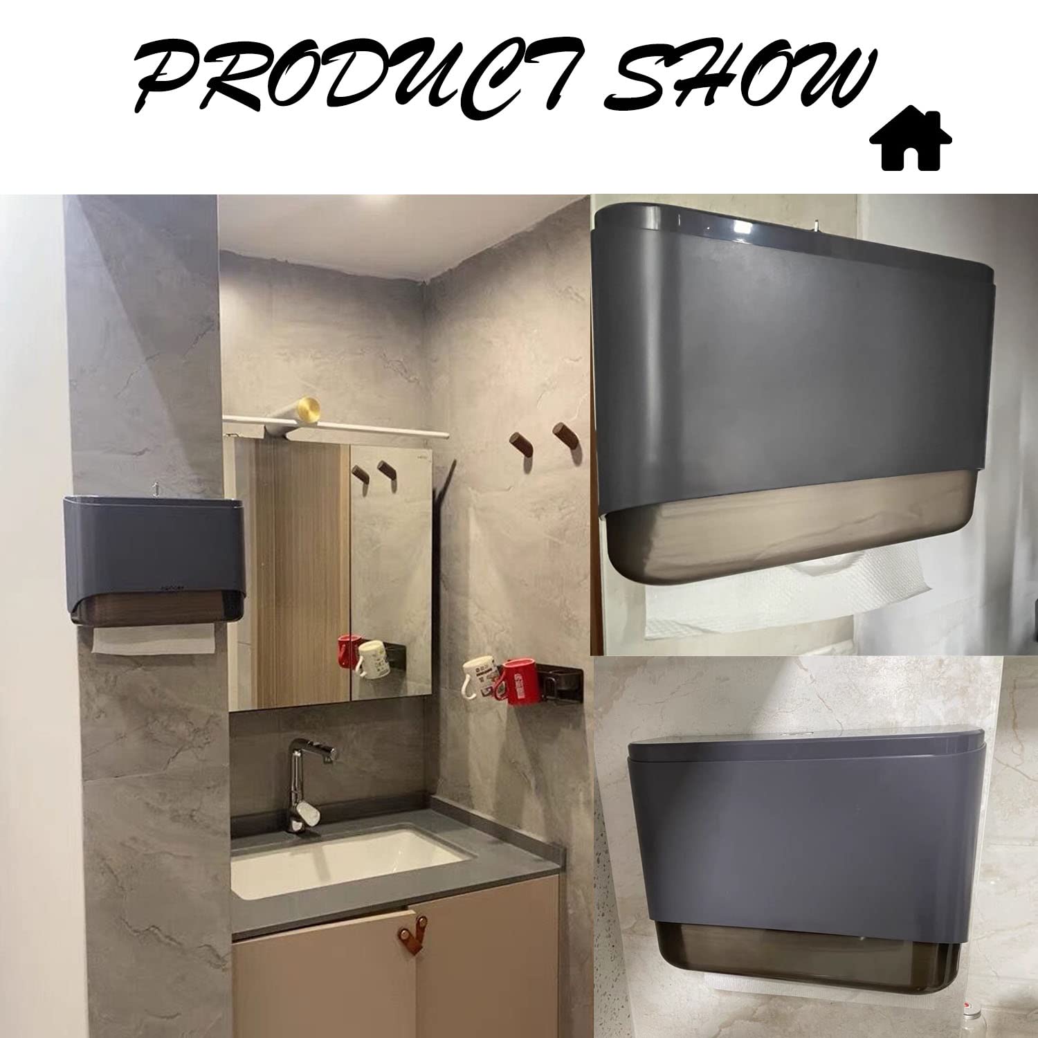 Commercial Paper Towel Dispenser Wall Mount with Lock - Universal Multifold/Tri-Fold Hand Towel Holder - Compact Bathroom & Kitchen Tissue Dispenser for Office, Restaurant, Hospital (1 Pack, Gray) - Ideal for High-Traffic Restrooms, Food Service Areas & Healthcare Facilities