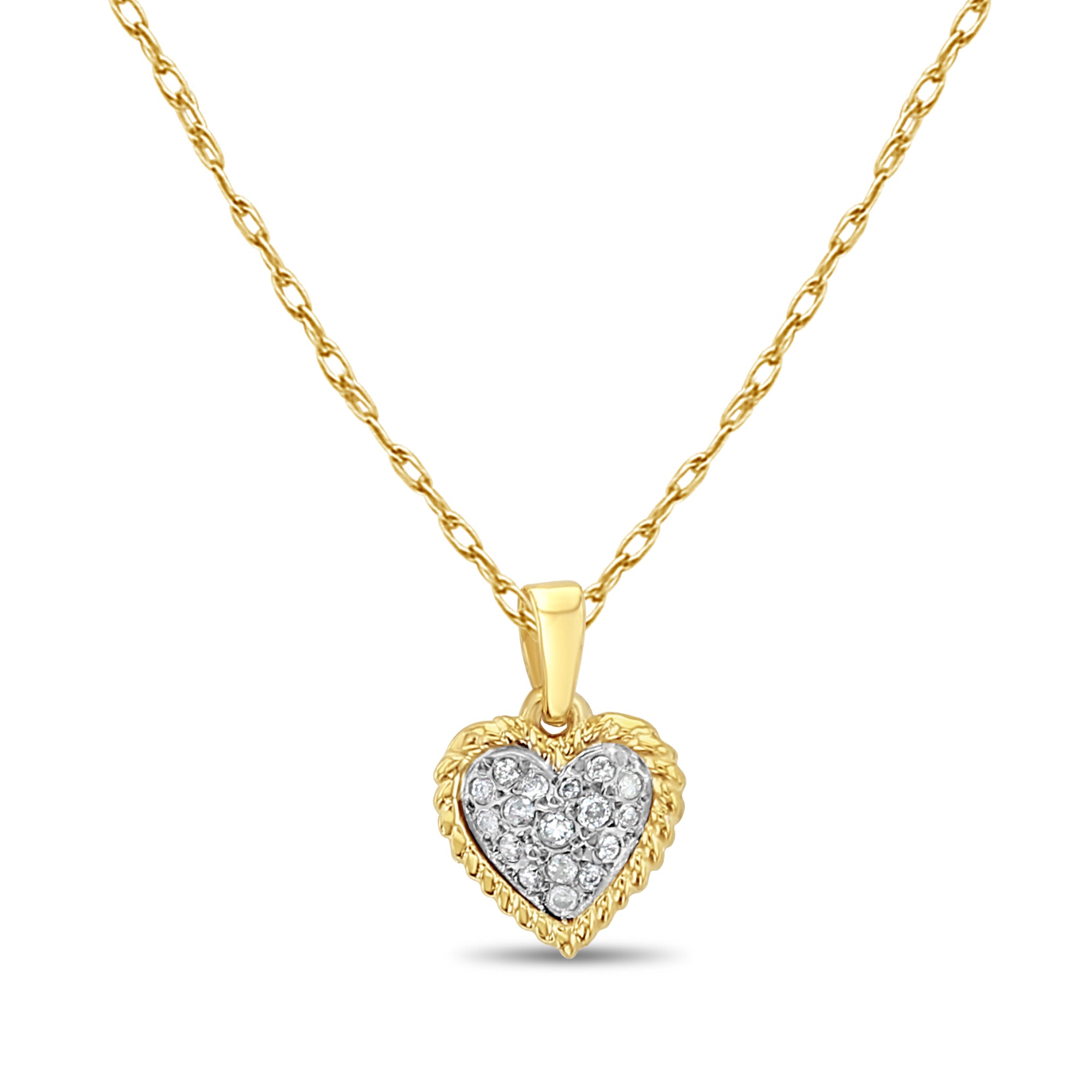 Elegant 14K Two-Tone Gold Small Diamond Pave Necklace - 0.50cttw Sparkling Diamond Jewelry for Women | Perfect for Weddings, Anniversaries & Special Occasions