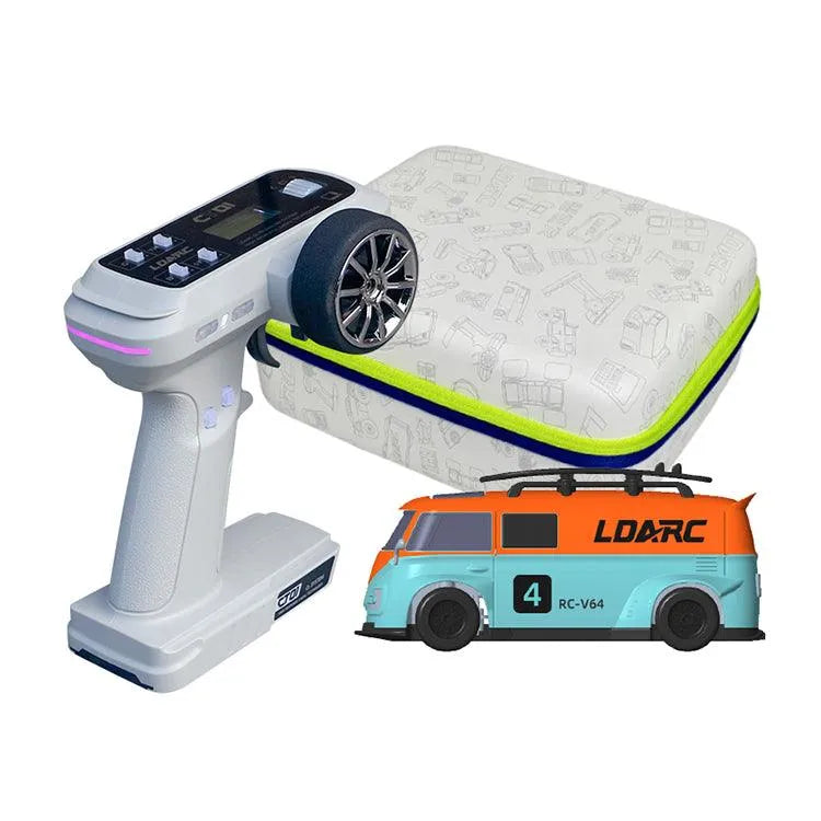 LDARC V64 Racing Van 1:64 Scale 2.4GHz RWD Remote Control RC Car with 4 Interchangeable Color Shells - High Speed Mini RC Vehicle for Kids & Adults, Perfect for Indoor Racing & Collectible Display