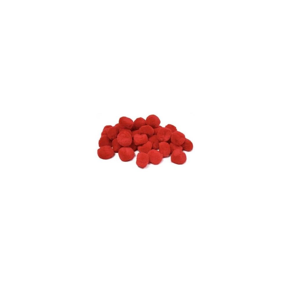 Vibrant Red Craft Pom Poms - Pack of 20 Fluffy DIY Decorations for Party, Scrapbooking & Home Decor