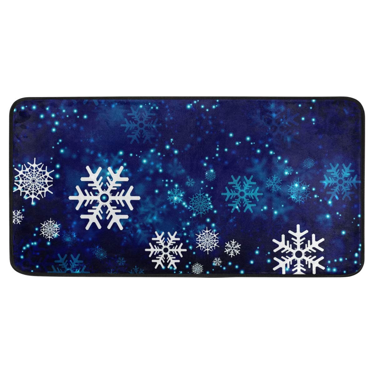 DOMIKING Non-Slip Christmas Kitchen Rug with Snowflake Design - 39x20 Inch Winter Floor Mat for Farmhouse Decor, Standing Comfort & Fall Protection - Perfect for Holiday Cooking, Baking & Festive Home Decor