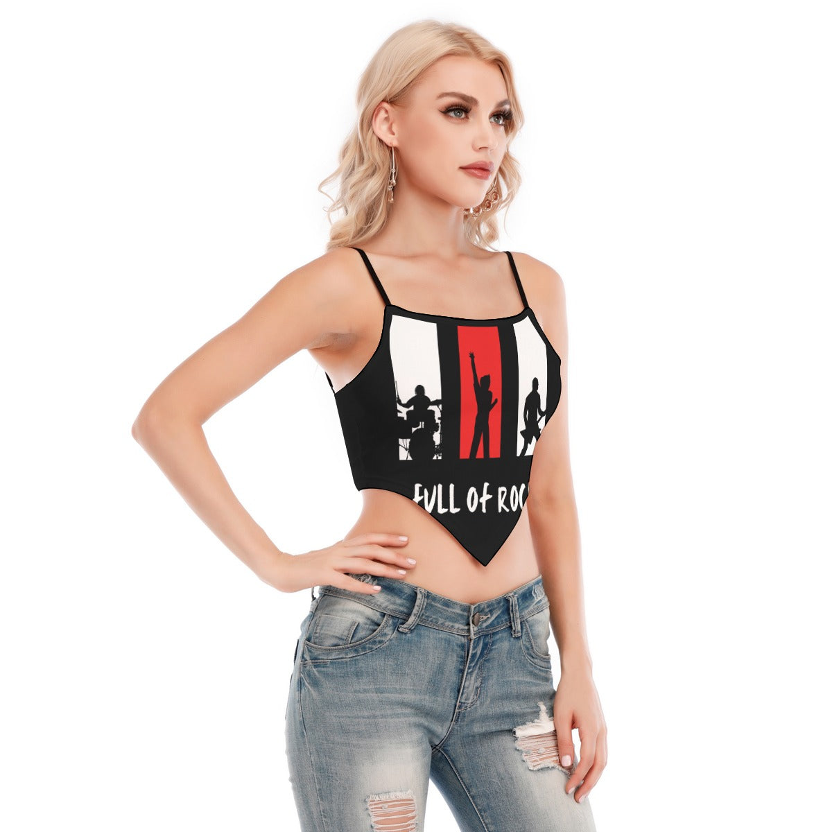 Sexy Full of Rock Cami Tube Top for Women - Stretchy Sleeveless Tank Tops - Perfect for Concerts, Parties & Summer Outfits