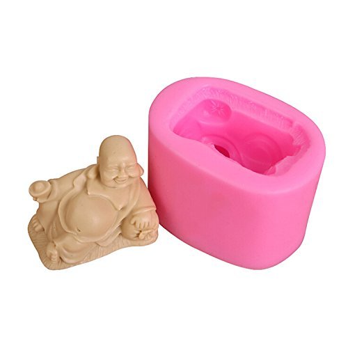 3D Laughing Buddha Silicone Mold for Soap, Candle, Cake & Chocolate DIY - Handmade Craft Art Molds for Home Decor, Gift Making & Party Favors