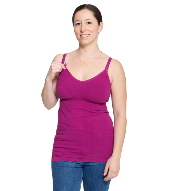 Momzelle Seamless Maternity & Nursing Tank Top - Soft Comfortable Breastfeeding Clothes for Pregnant & Nursing Moms - Perfect for Everyday Wear, Work & Lounging