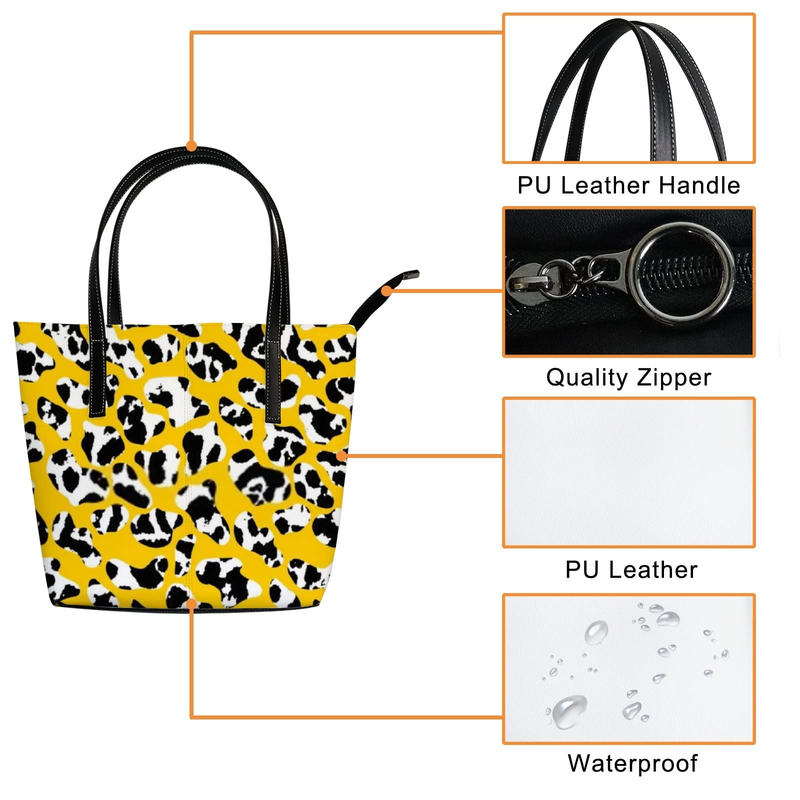 Premium Leather Tote Bag for Women - Stylish Crossbody Handbag with Detachable Strap, Spacious Work Tote for Office, Travel & Daily Use