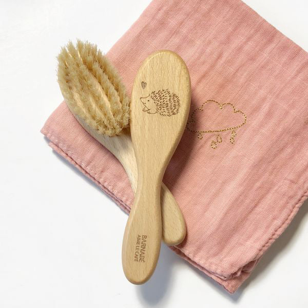 Barnabe Loves Coffee Hedgehog Hair Brush - Detangling & Styling for All Hair Types - Perfect for Home, Salon & Travel Use