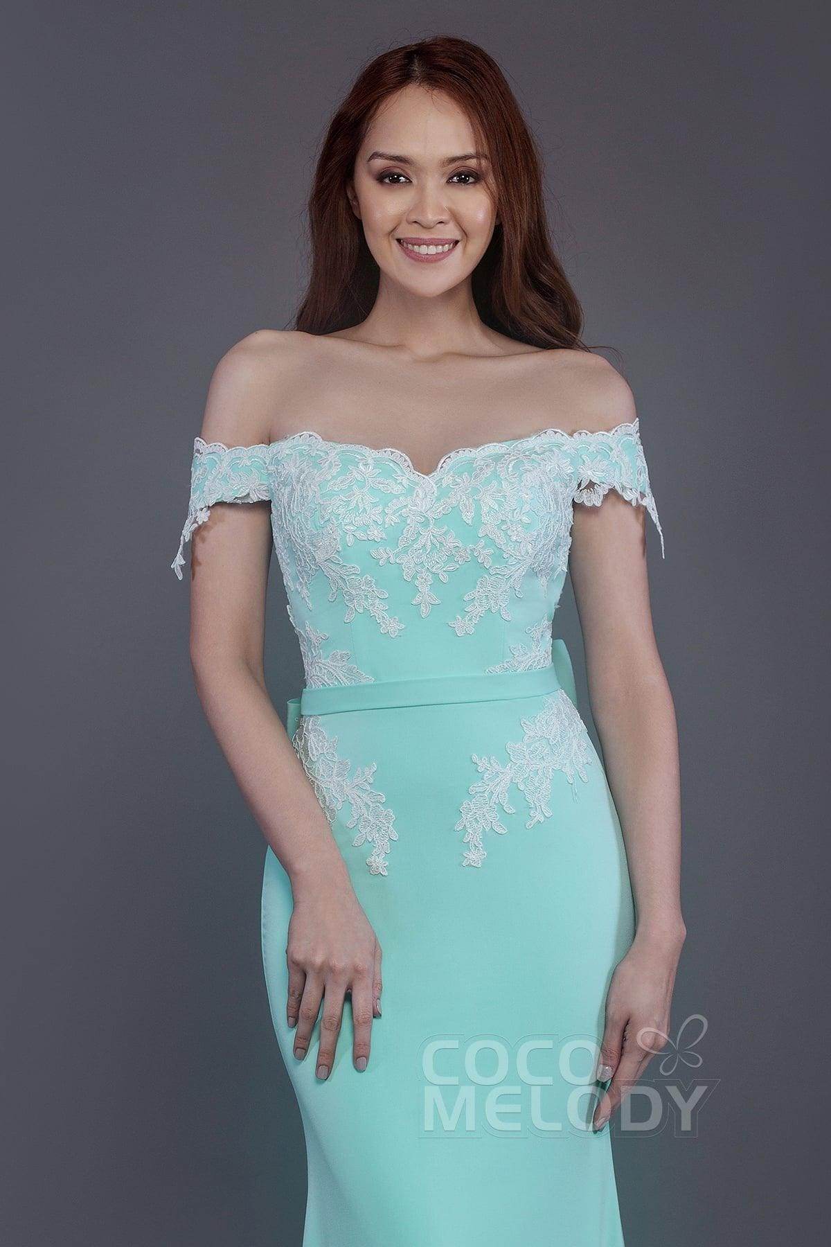 Elegant Mermaid Sweep Train Knitted Fabric Bridesmaid Dress PR3497 - Perfect for Weddings, Formal Events & Special Occasions