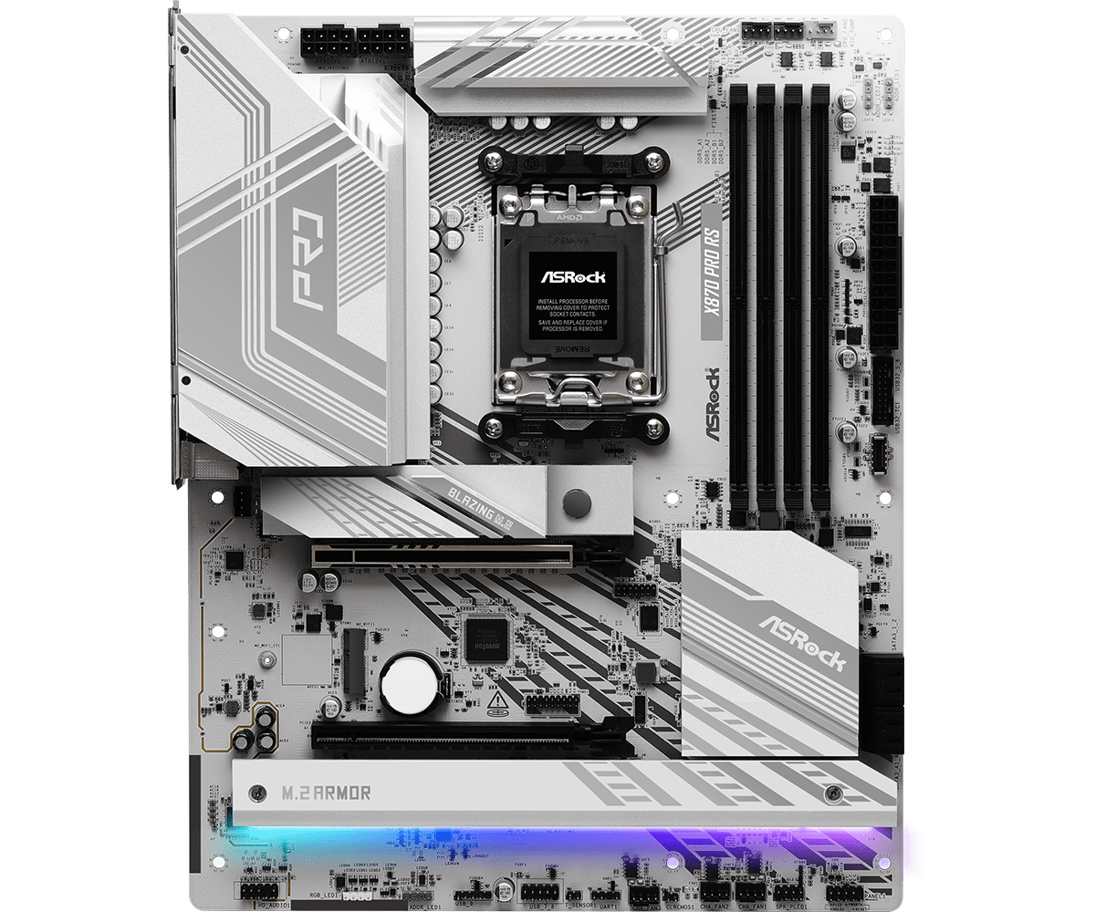 ASRock X870 Pro RS AM5 ATX Motherboard - AMD Ryzen 7000 Ready, DDR5, PCIe 5.0, USB4 - Perfect for Gaming PC Builds & Content Creation Workstations