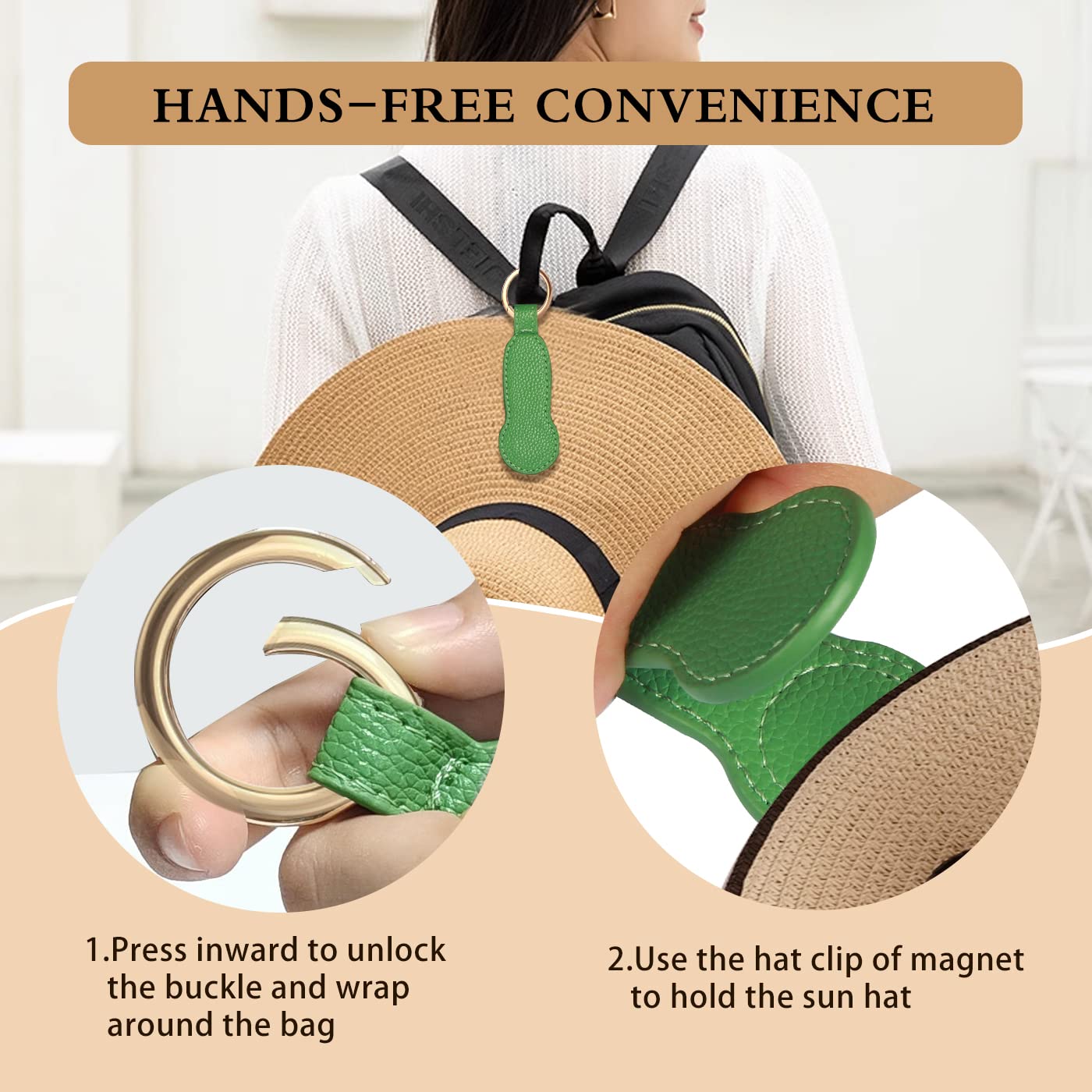 **Ciyuhome Magnetic Hat Clip for Travel - Hands-Free Hat Holder for Tote Bags, Luggage, Backpacks & Purses | Secure & Convenient Hat Accessory for Outdoor Adventures, Commuting & Vacations**