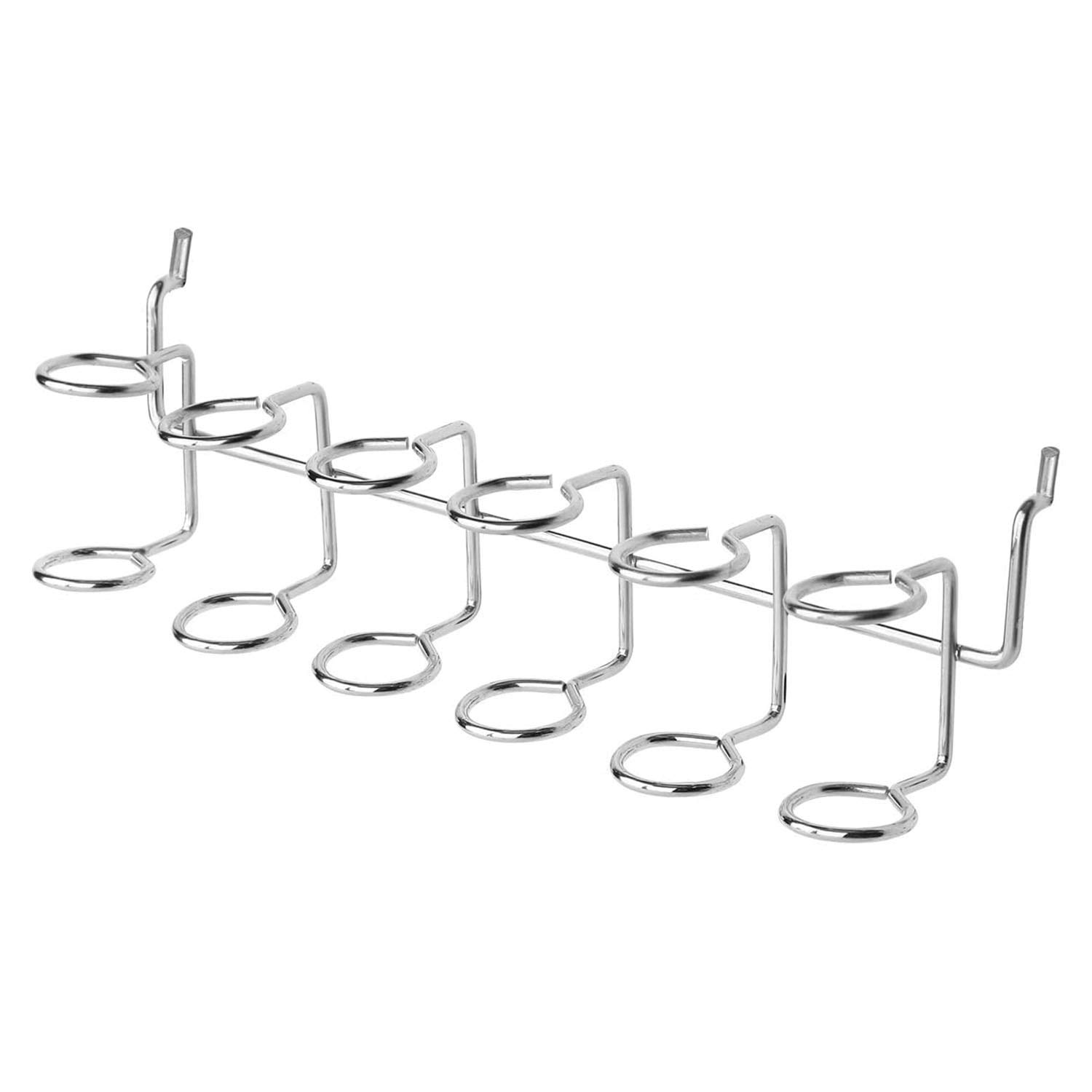 Heyous 6-Tool Multi-Tool Holder with 6 Loops - Steel Pegboard Accessories for Screwdrivers & Hand Tools - Wall Mount Organizer for Garage, Workshop & DIY Projects