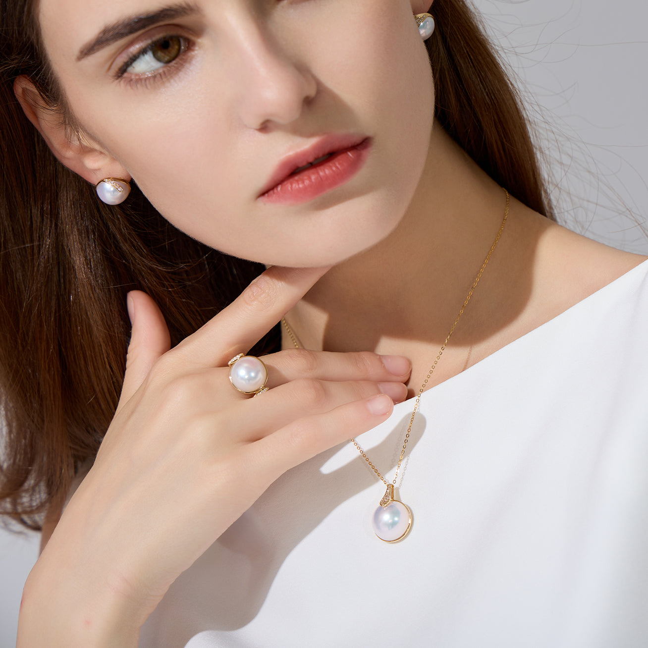 18K Gold Diamond & Edison Pearl Earrings for Women - Elegant Dangle Drop Jewelry Gift for Wedding, Anniversary & Special Occasions - KE00123