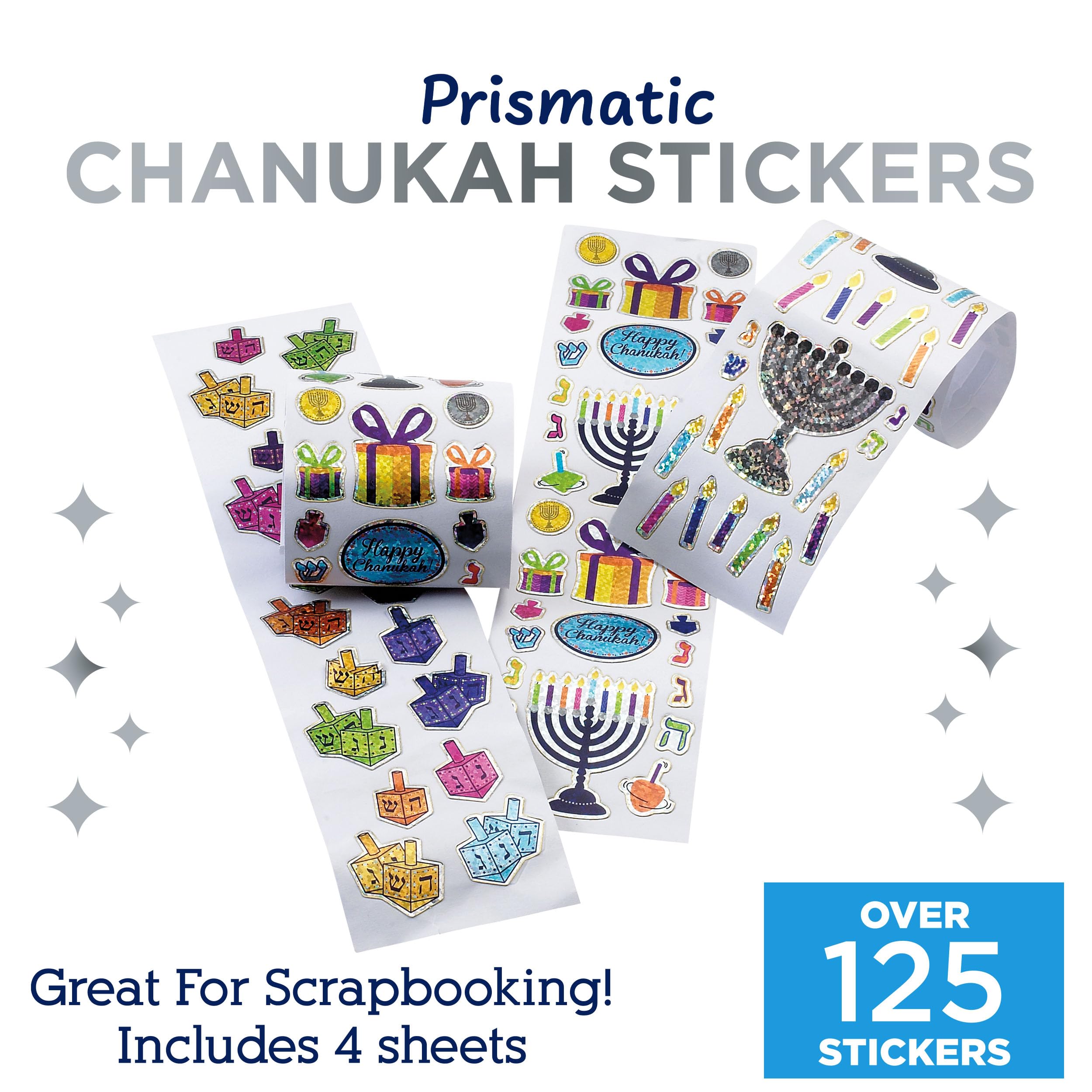 Rite Lite Chanukah Stickers Box - Premium Hanukkah Decorative Stickers for Kids, DIY Crafts, Party Favors, and Holiday Decorations