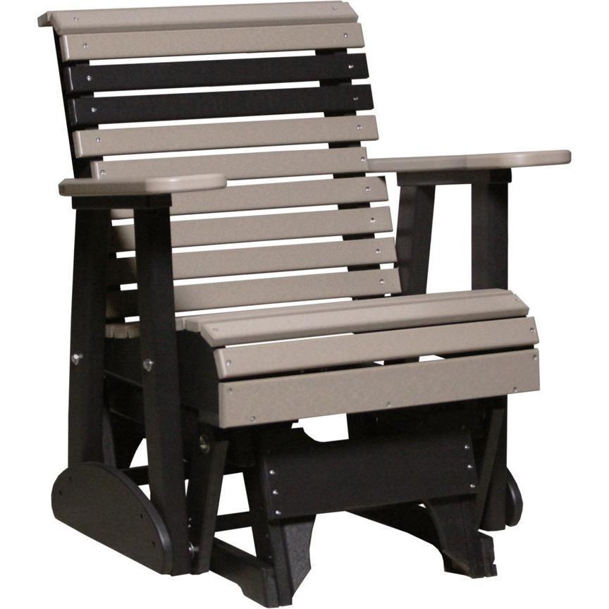 LuxCraft 2-Foot Recycled Plastic Glider Chair - Eco-Friendly Outdoor Rocking Chair for Patio, Garden, and Porch Relaxation