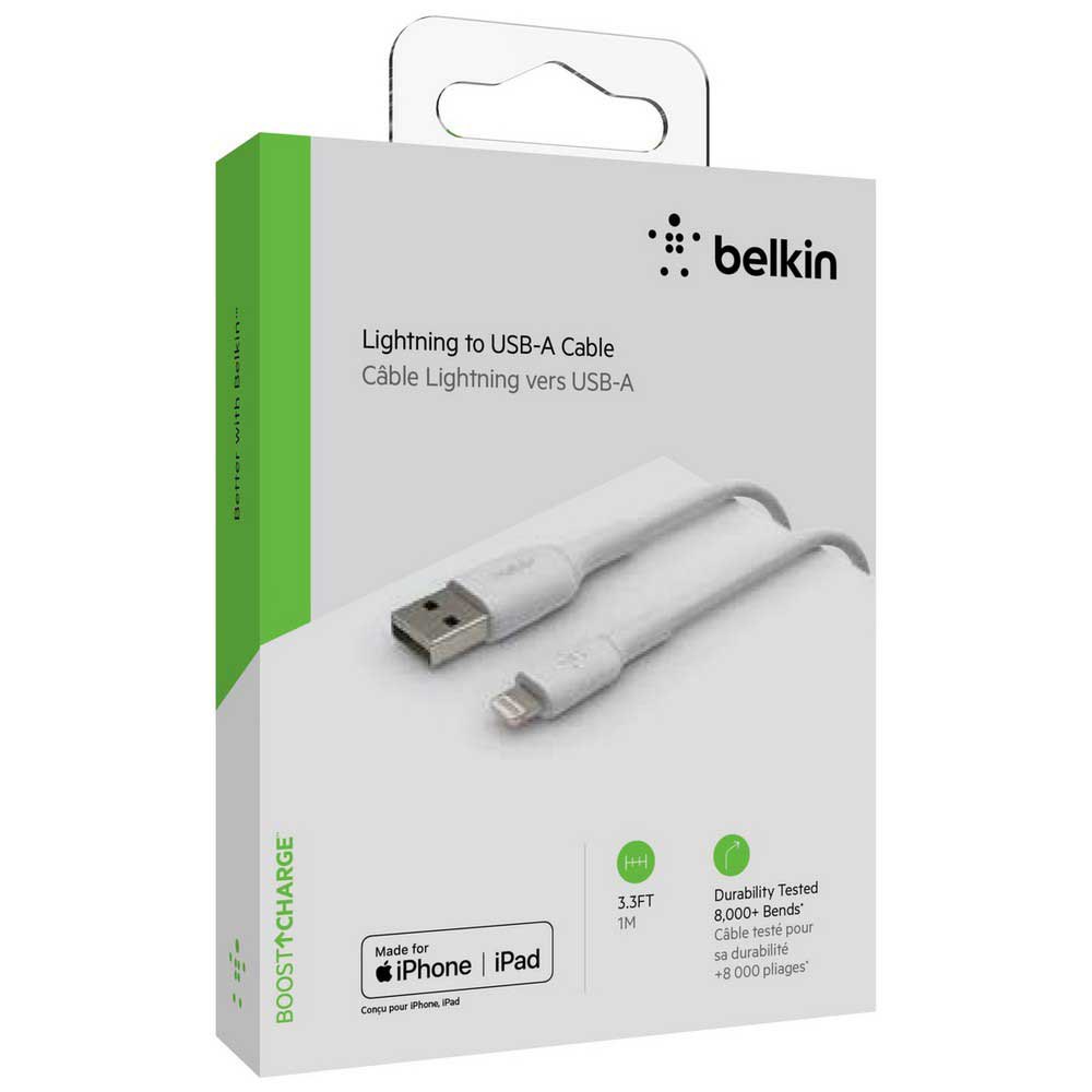Belkin 1M Lightning to USB Cable - Fast Charging & Data Sync for iPhone 14/13/12/11/X/8 & iPad - Perfect for Home, Office & Travel Charging