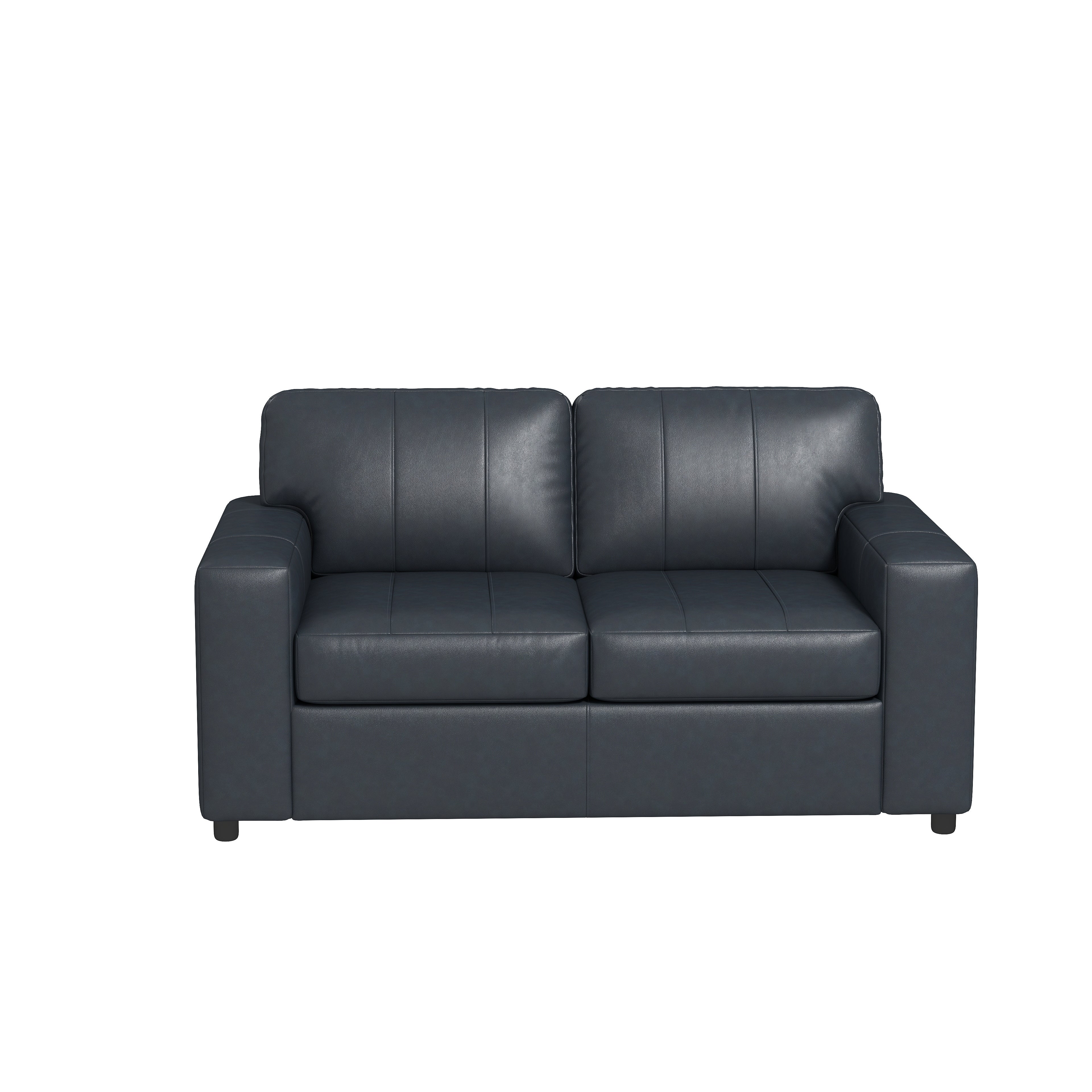 Roundhill Furniture Sakan Genuine Leather Upholstered Loveseat Sofa - Modern Two-Seater for Living Room, Lounge & Office