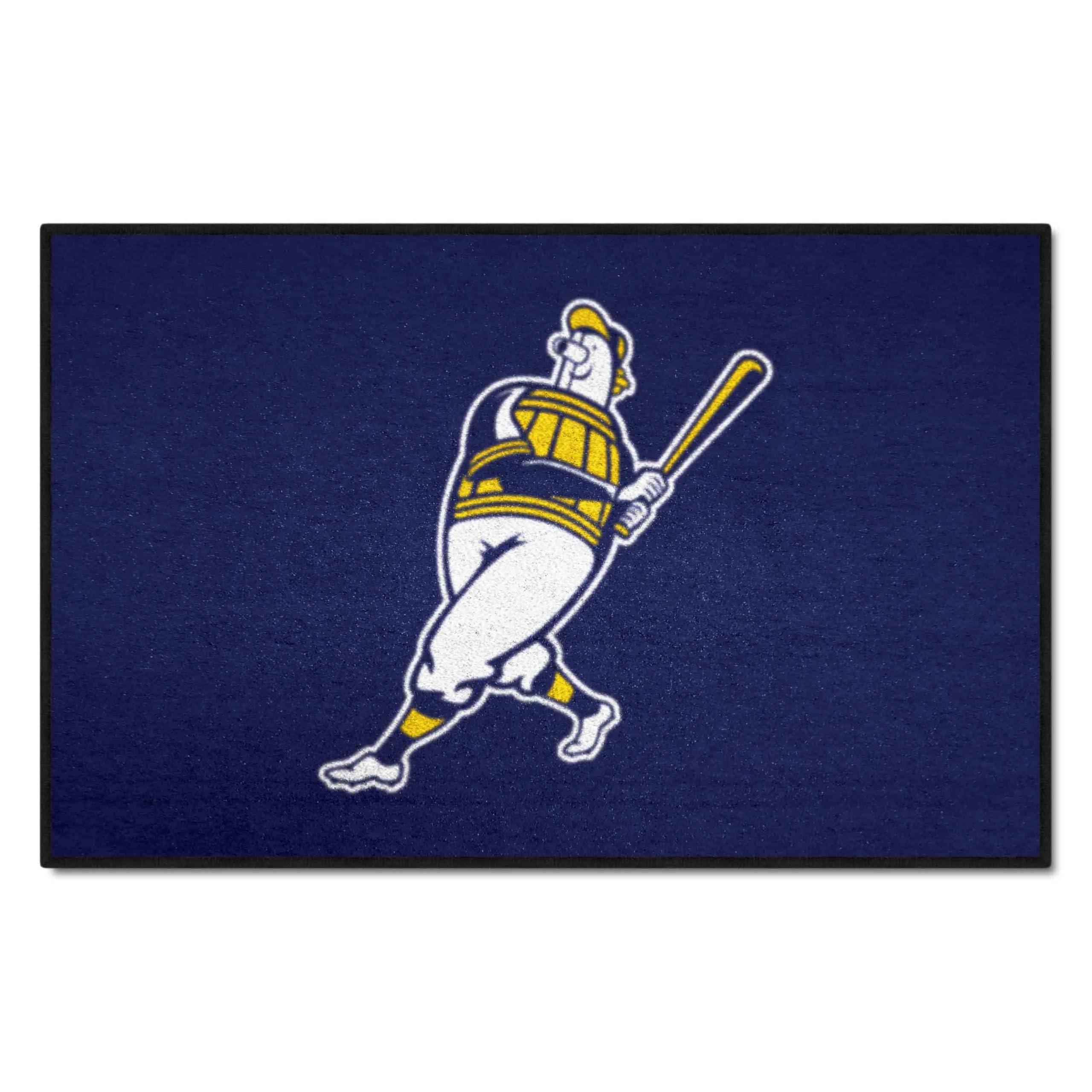 MLB Milwaukee Brewers Barrell Man Rug 19x30 Inches - Soft & Durable Baseball Fan Decor for Living Room, Man Cave, or Game Room