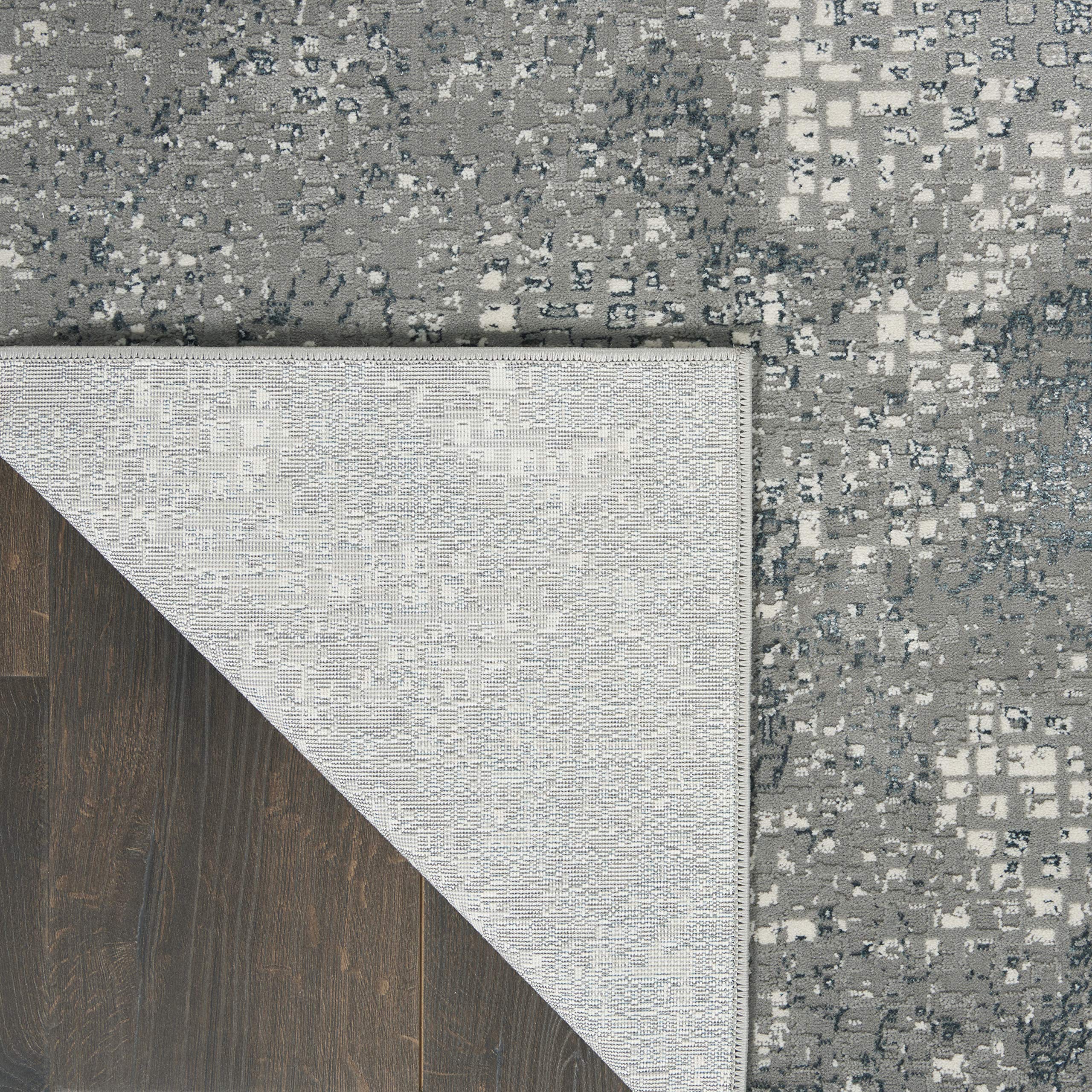 Michael Amini Nourison MA90 Uptown Abstract Grey Area Rug 5' x 7' (5'3