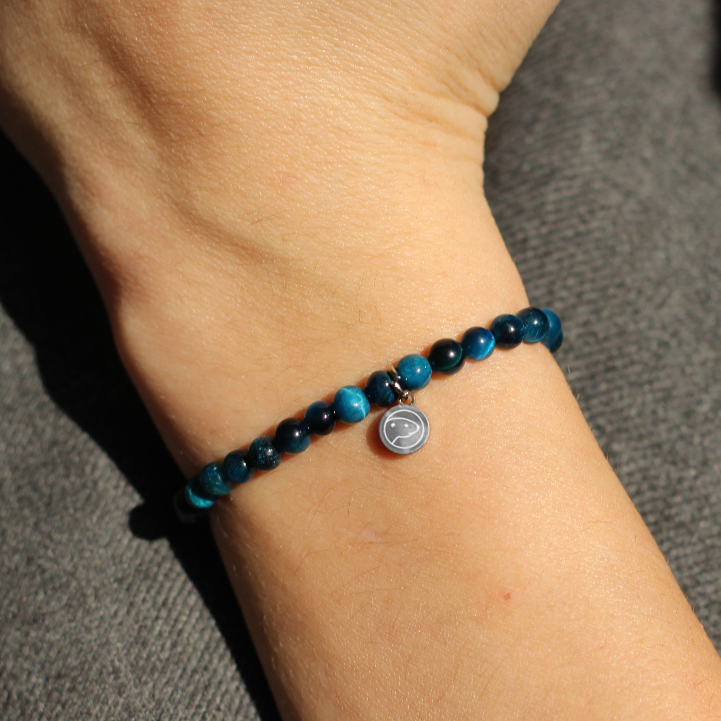 Blue Tiger Eye Bracelet for Women - Healing Crystal Beaded Stretch Bracelet for Stress Relief & Positive Energy - Perfect for Yoga, Meditation & Everyday Wear