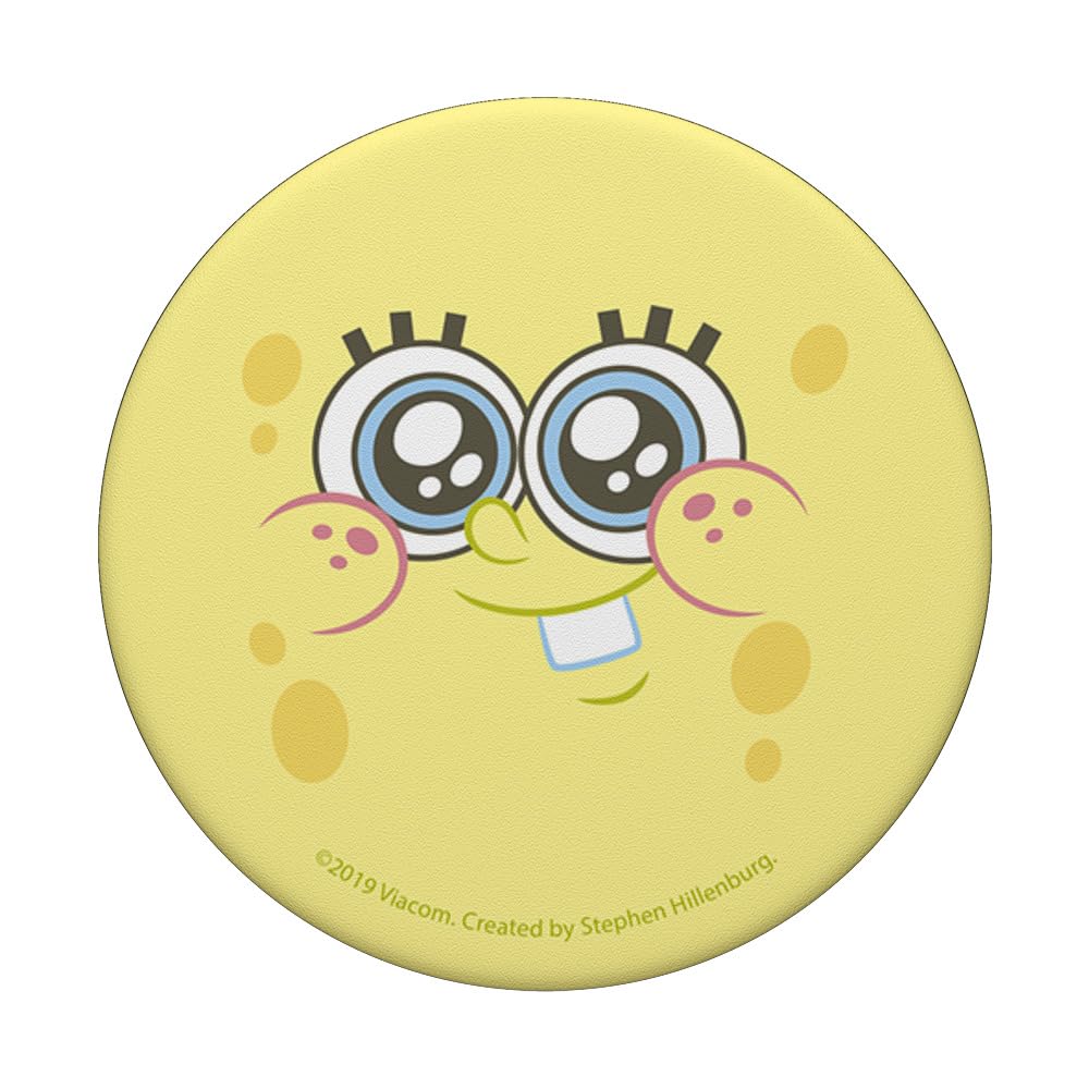 SpongeBob SquarePants PopSockets PopGrip - Nickelodeon Cartoon Phone Grip & Stand for iPhone, Samsung - Perfect for Kids, Teens and Anime Fans (Sponge Face Design) - Great for School, Travel and Everyday Use