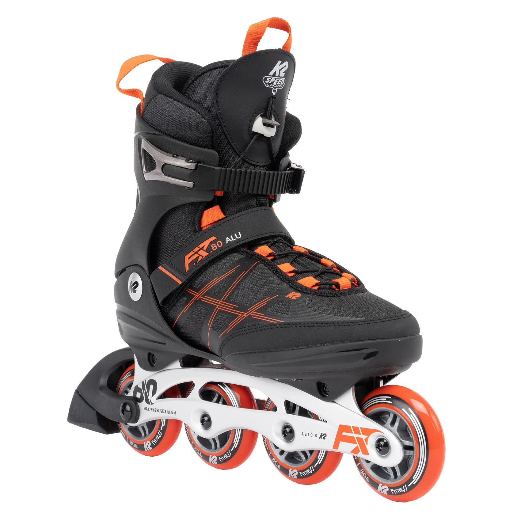 K2 Skate F.I.T. 80 Aluminum Inline Skates for Adults - Perfect for Fitness, Outdoor Recreation & Urban Skating