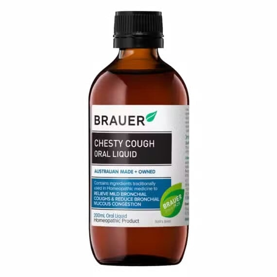 Brauer Respatona Chesty Cough Relief Liquid for Adults & Kids - Natural Herbal Remedy for Chest Congestion & Cough - Day & Night Use