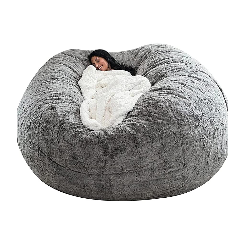 WXQY Extra Large Bean Bag Chair Cover - Washable & Removable Slipcover for Kids & Adults, No Filler Needed (Pink/Black, Zipper Closure) | Perfect for Living Room, Bedroom, Playroom & Stuffed Toy Storage