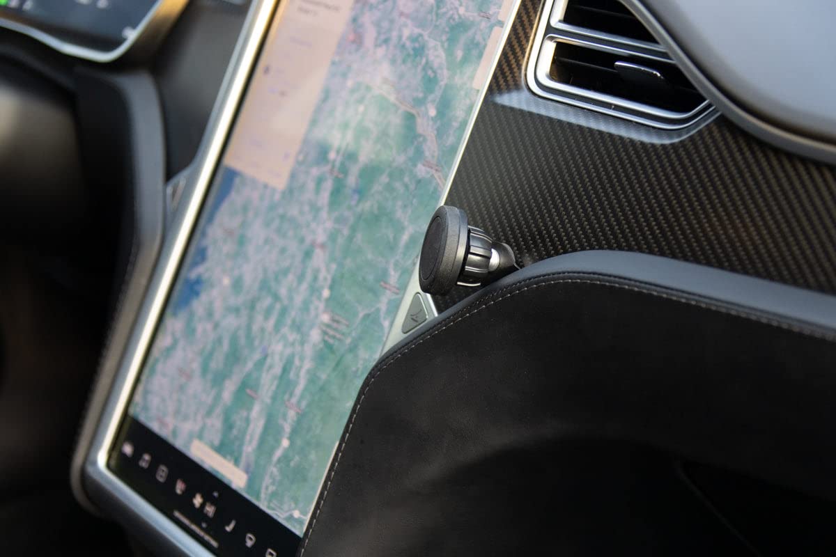 Course Motorsports Tesla Model S (2012-2020) & X (2012+) Phone Mount - Auto Closing Charging Cradle Head - Right Side Tan - Perfect for Hands-Free Navigation & Safe Driving