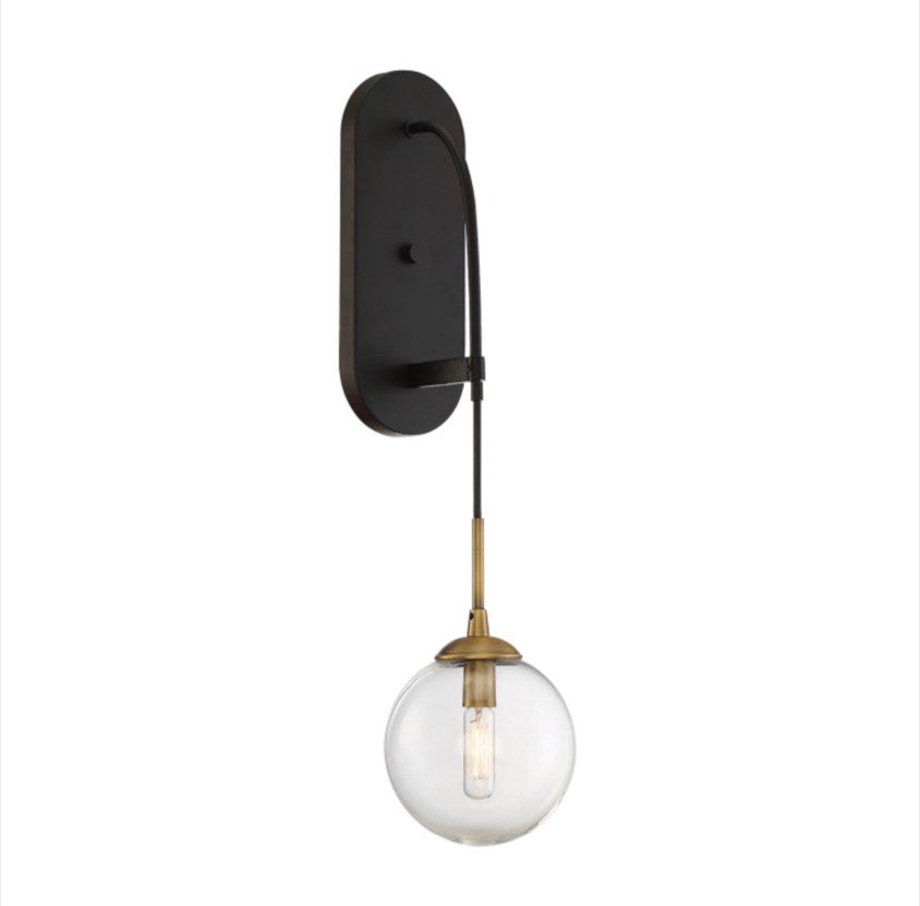 Fulton Mid Century Wall Sconce - Vintage Brass Wall Light Fixture for Living Room, Bedroom & Hallway | Dimmable Edison Bulb Compatible | Perfect for Home Decor & Ambient Lighting