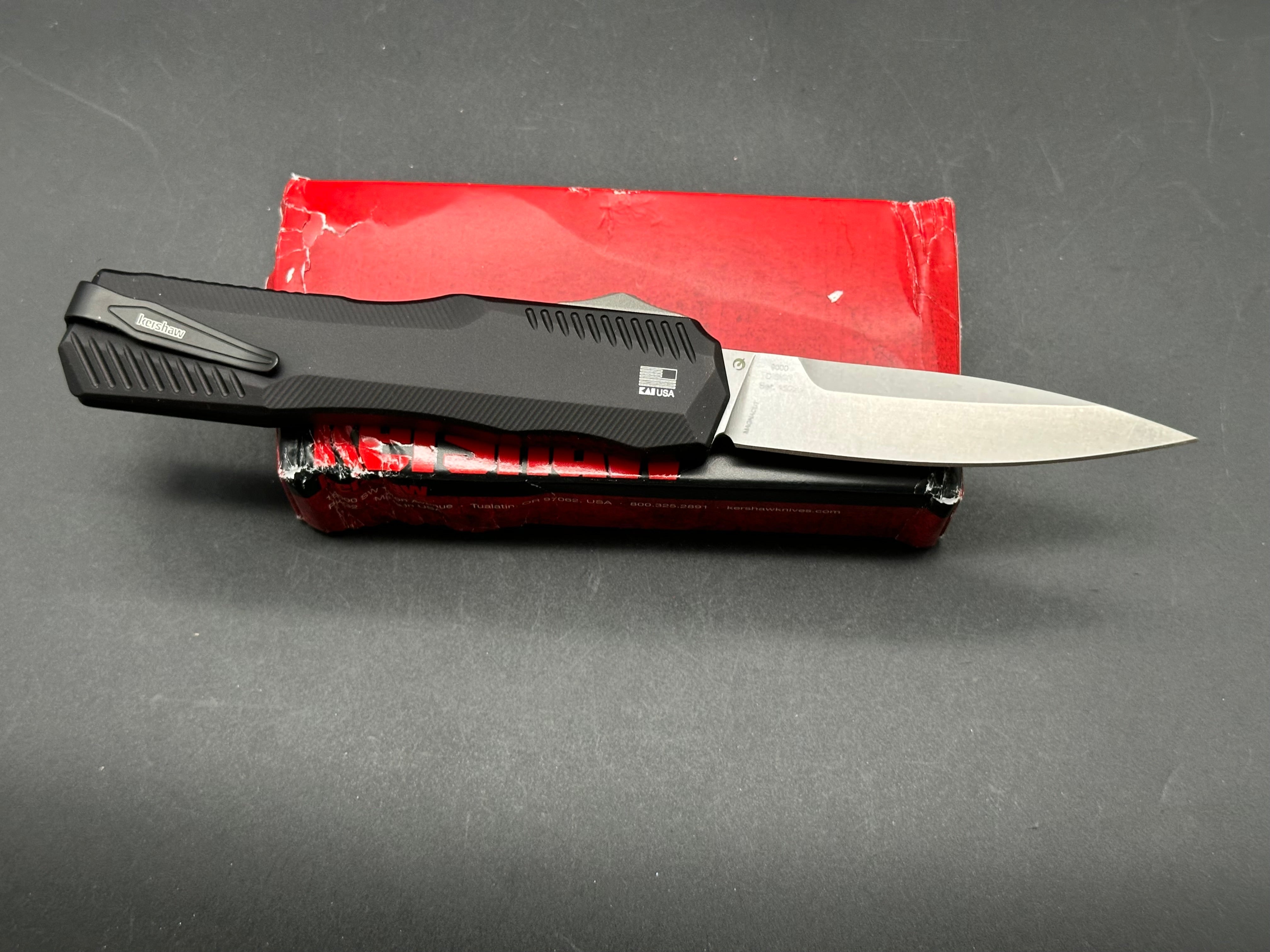 Kershaw Livewire 9000 OTF Automatic Knife - MagnaCut Blade, Black Aluminum Handle - EDC, Tactical, Outdoor Survival, Camping & Hunting Gear