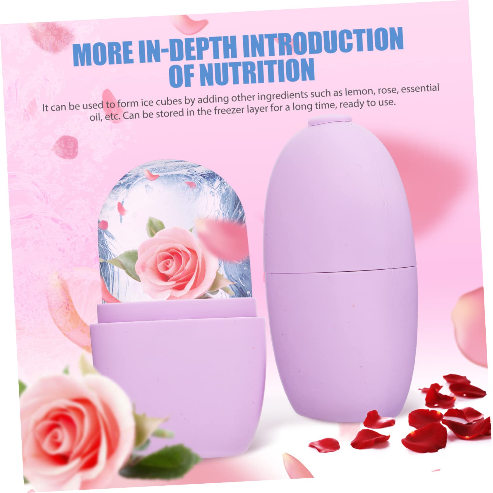 Purple Silicone Ice Face Roller for Skin Care & Facial Massage - Cooling Beauty Tool for Puffiness, Wrinkles & Glowing Skin - Perfect for Morning Routine & Post-Workout Recovery