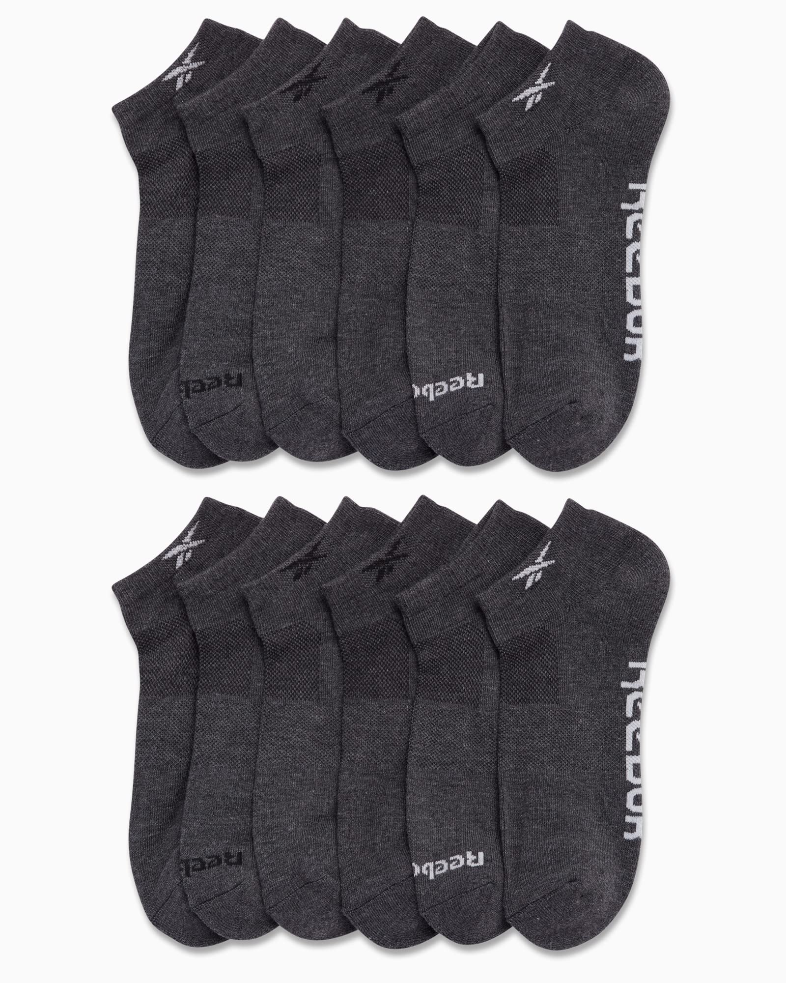 Reebok Men's Low Cut No Show Socks 12 Pack - Performance Cushion Comfort Athletic Socks for Running, Gym & Casual Wear - Breathable Lightweight Socks for Men (Shoe Size 6-12.5)