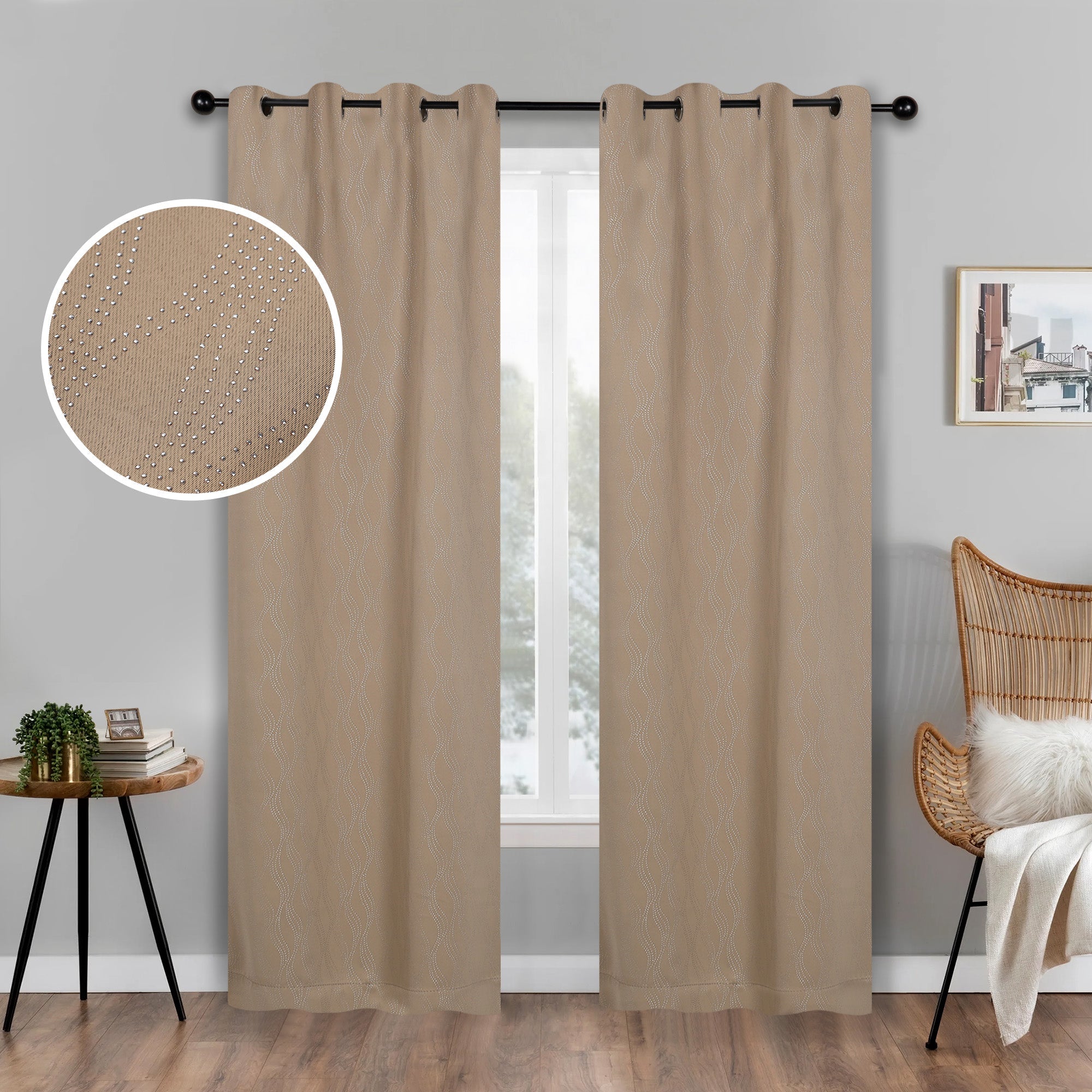 Zuri Textured Washable Blackout Curtains for Bedroom - Thermal Insulated Room Darkening Window Drapes (Set of 2 Panels) - Perfect for Nursery, Home Theater & Light Sleepers