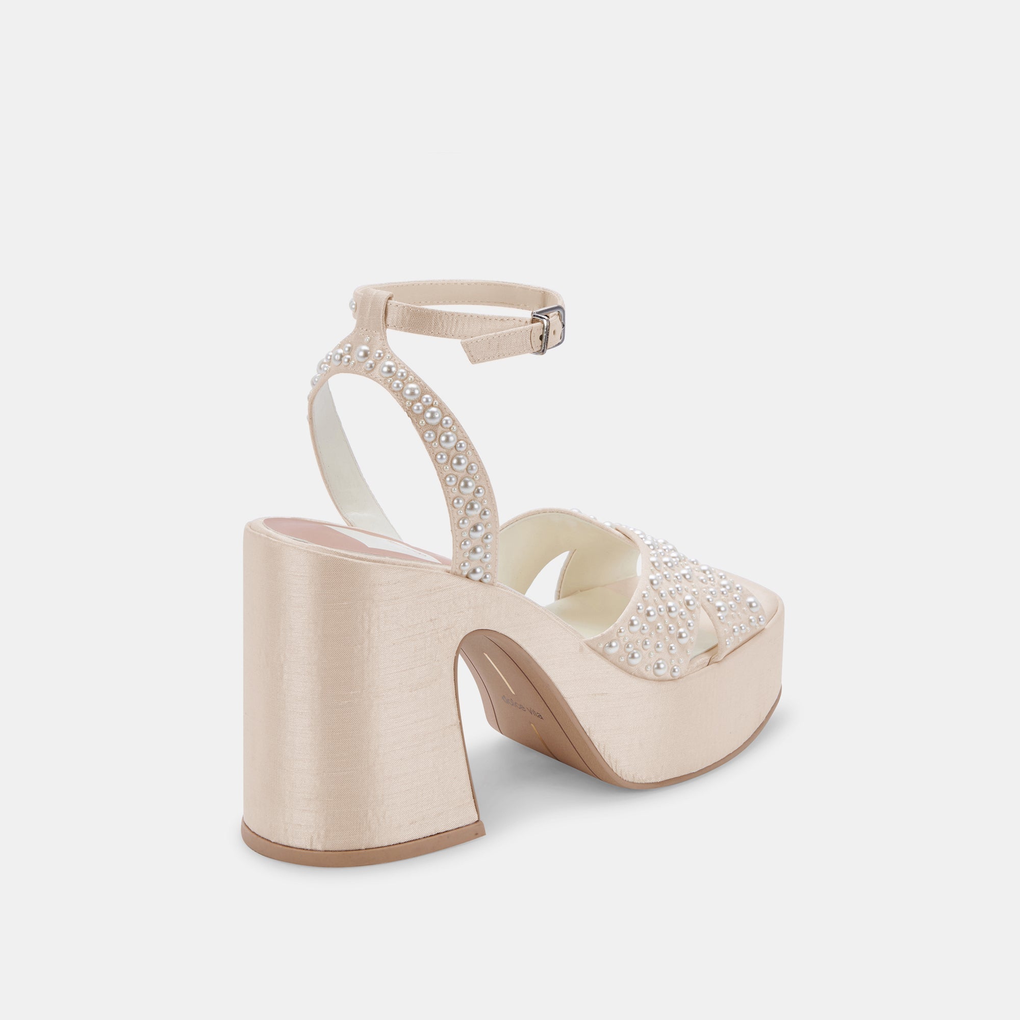 WESSI Pearl Heels - Elegant Vanilla Pearl Embellished Women's High Heels for Parties, Weddings & Special Occasions
