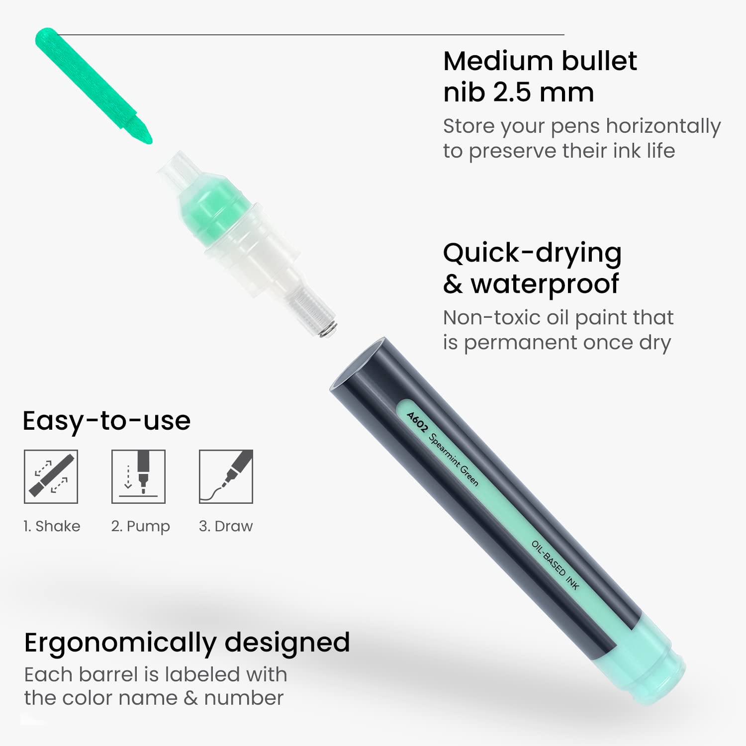 ARTEZA Pastel Oil-Based Markers 8-Pack - 2.5mm Bullet Tip Permanent Markers for Artists & Crafters - Quick-Drying, Large Barrel Art Supplies - Perfect for Sketching, Bullet Journaling & DIY Projects