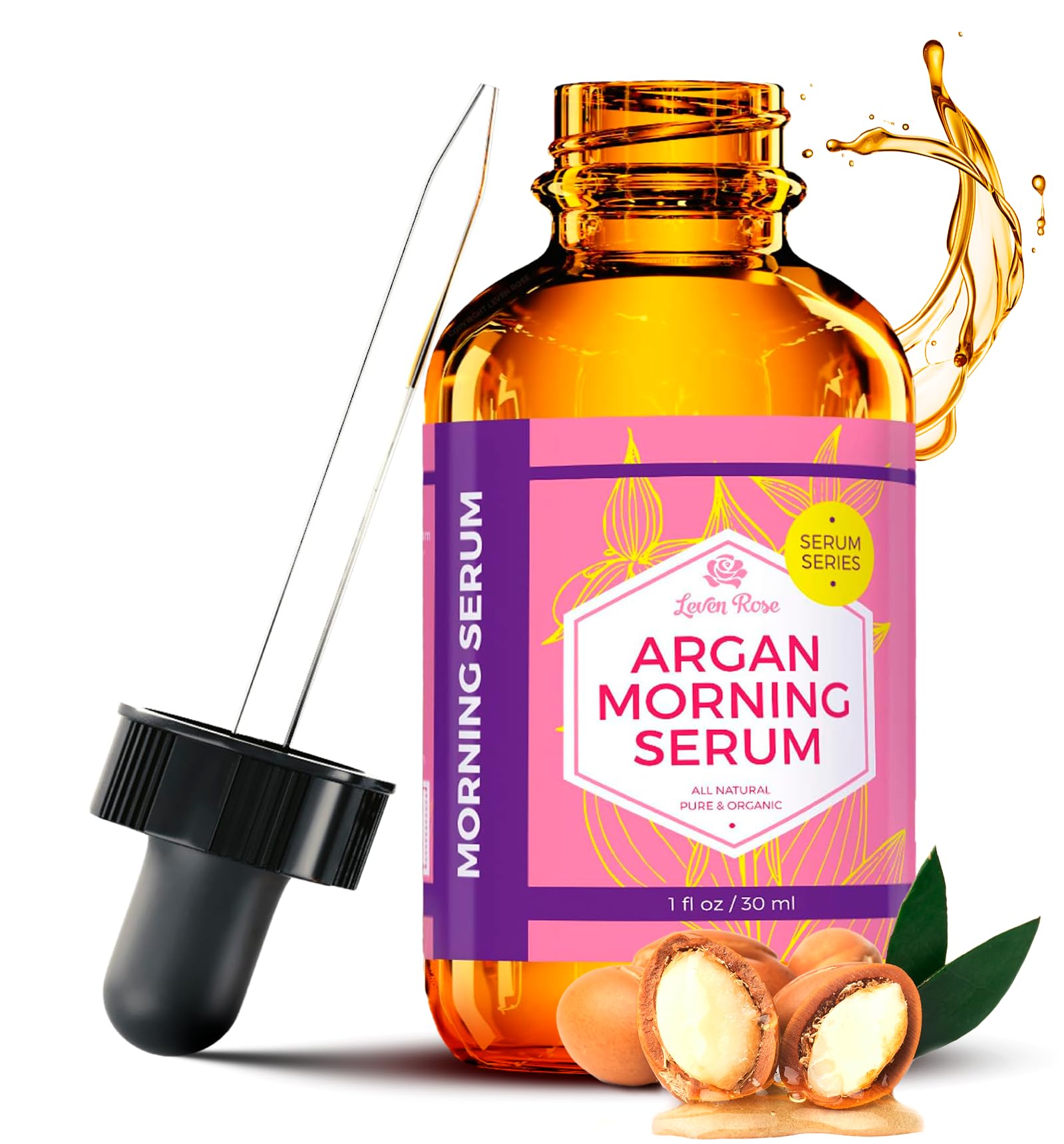 Best Vitamin C Brightening Serum Set with Rosehip Night Serum & Argan Morning Serum - Anti-Aging, Hydrating & Glowing Skin Care Essentials for Day & Night Use