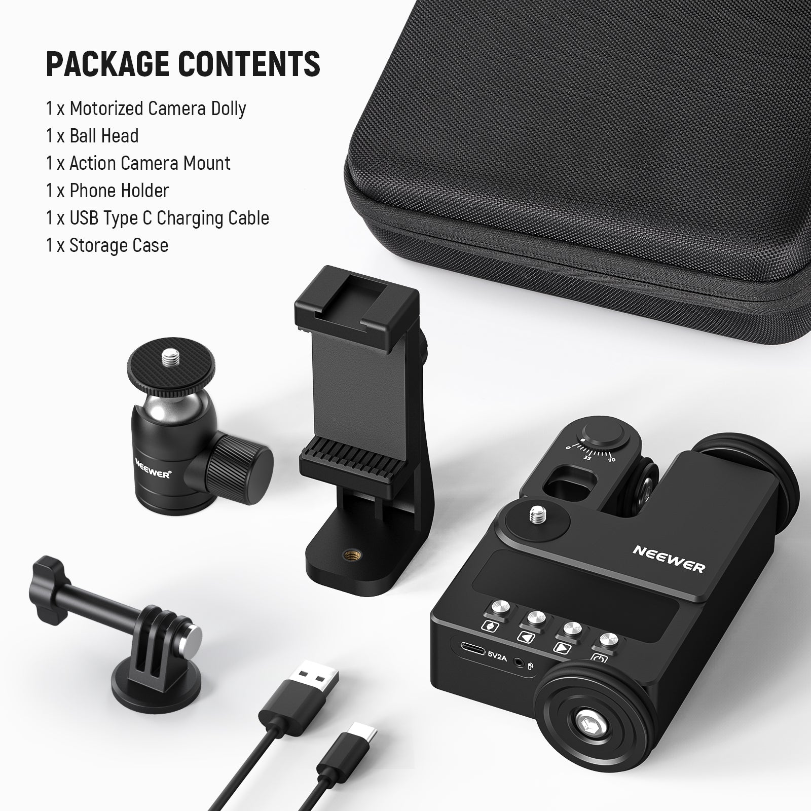NEEWER DL200 Motorized Camera Dolly with App Control - Professional Smooth Slider for DSLR, Mirrorless & Video Cameras - Perfect for Film Making, Vlogging & Studio Photography