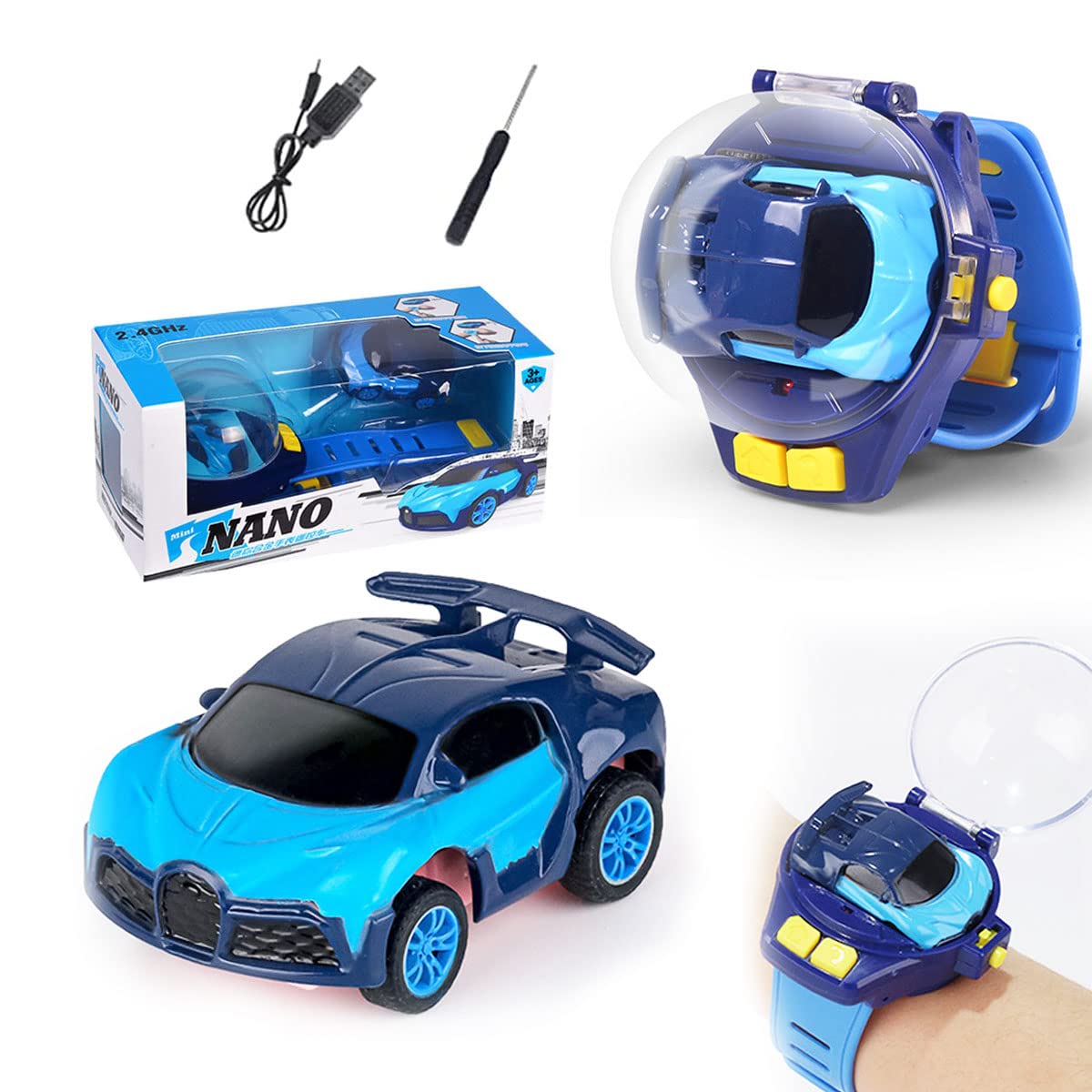 Mini Remote Control Car Watch Toy - 2.4GHz Wrist Racing Car with USB Charging | Interactive RC Toy for Kids | Perfect Gift for Boys & Girls (Birthday, Party Favors, TikTok Fun)