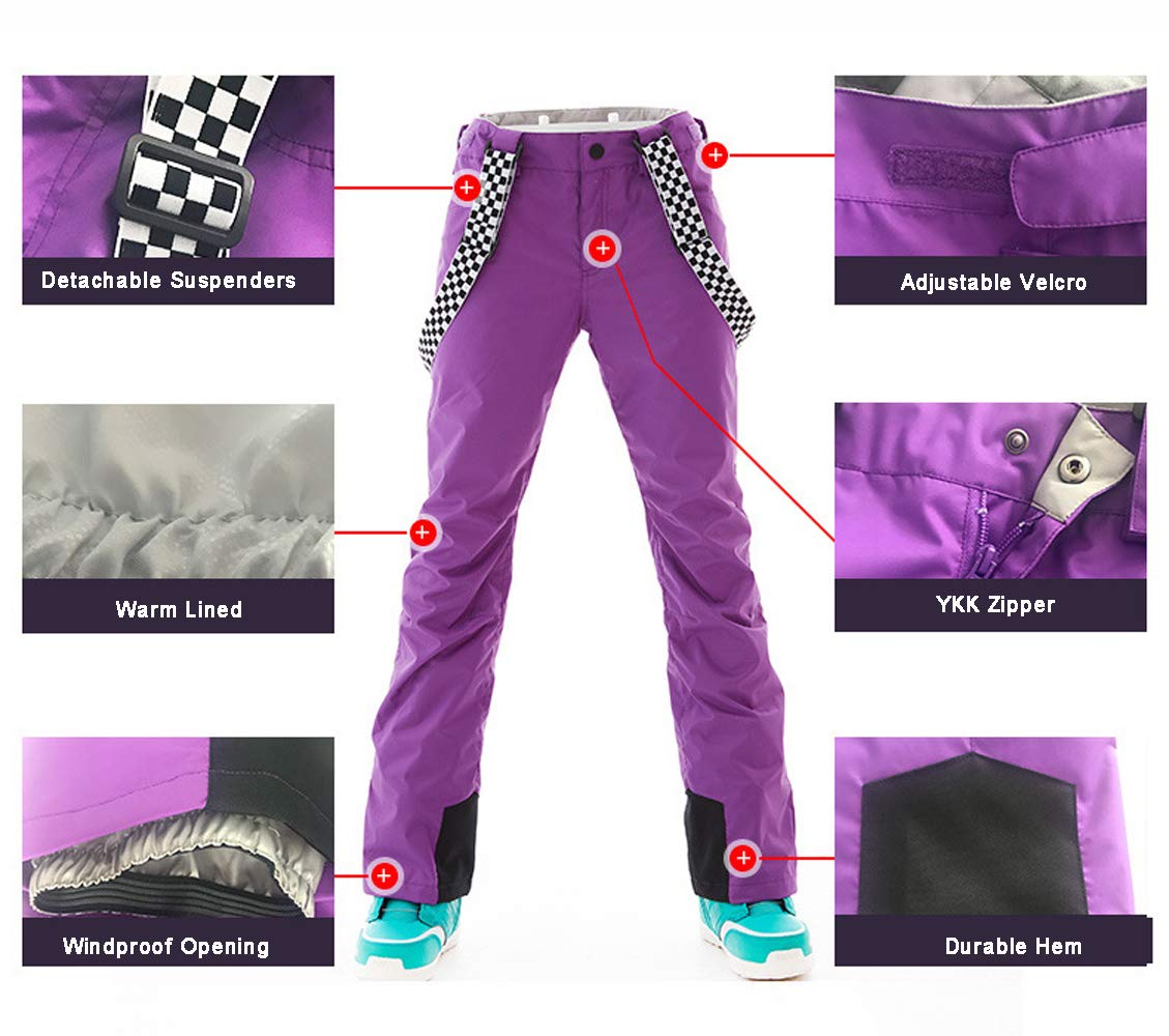 GS SNOWING Women's Ski Jacket & Pants Set - Windproof Waterproof Insulated Snowsuit for Winter - Warm Snowboarding Coat for Skiing & Outdoor Activities