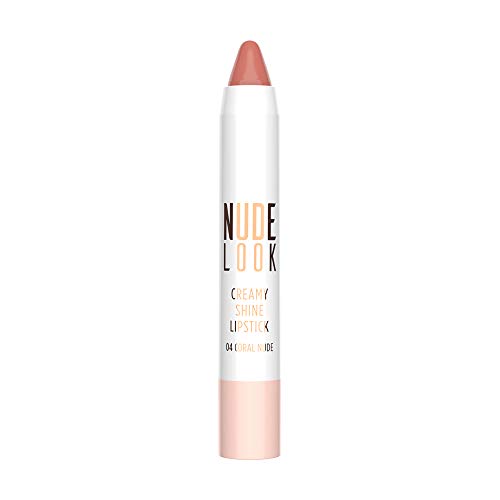 Golden Rose Nude Look Creamy Shine Lipstick - 04 Coral Nude | Long Lasting Hydrating Lip Color | Perfect for Everyday Wear & Special Occasions