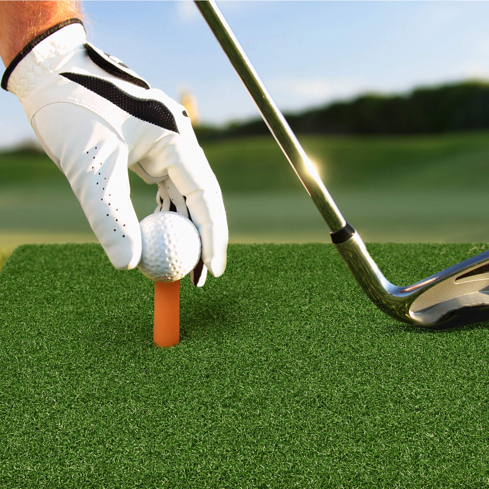 Premium Golf Training Mat - 3 Turf Designs (Fairway, Rough, Green) for Indoor/Outdoor Practice | Perfect for Home, Office & Backyard Use
