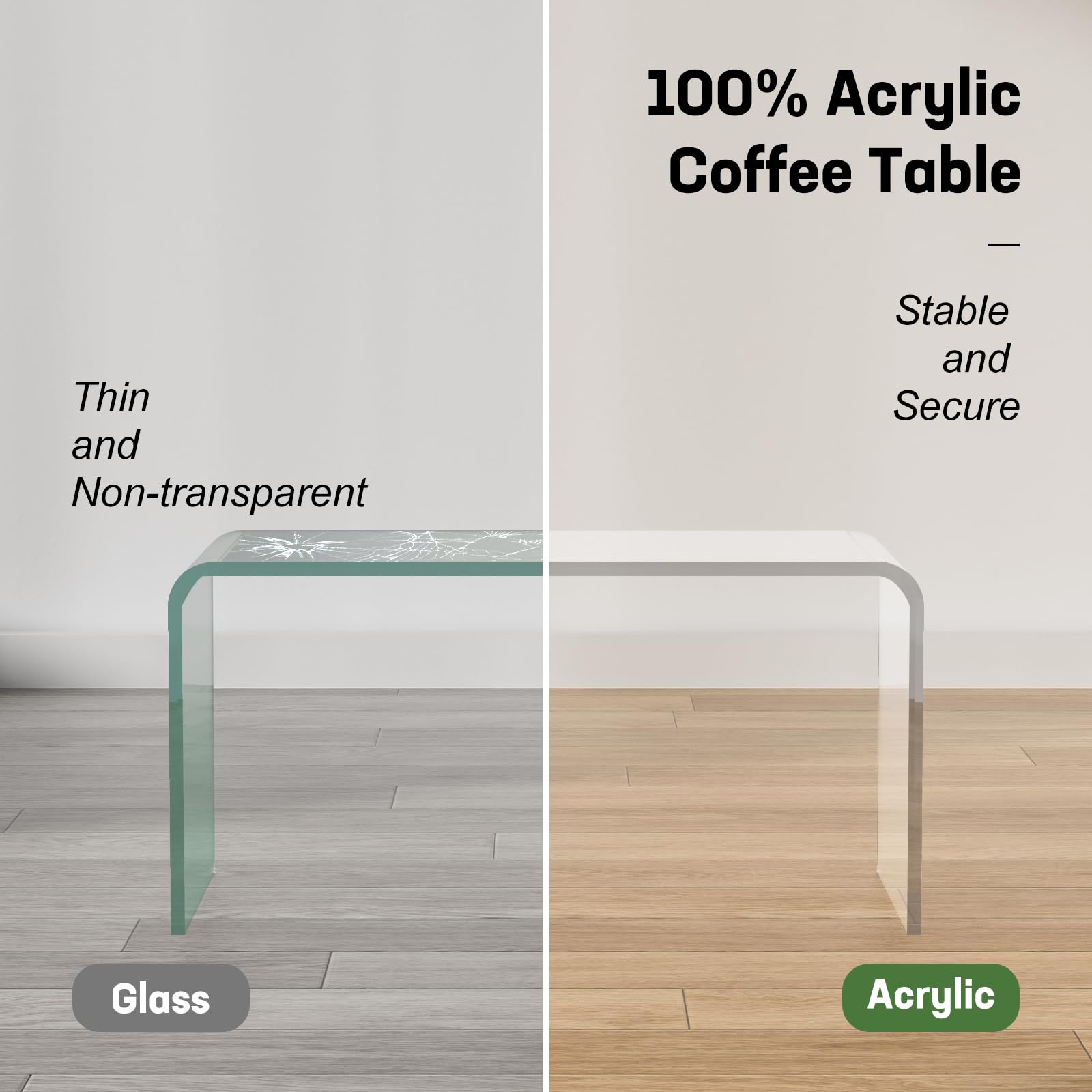 Modern Clear Acrylic Coffee Table - 32