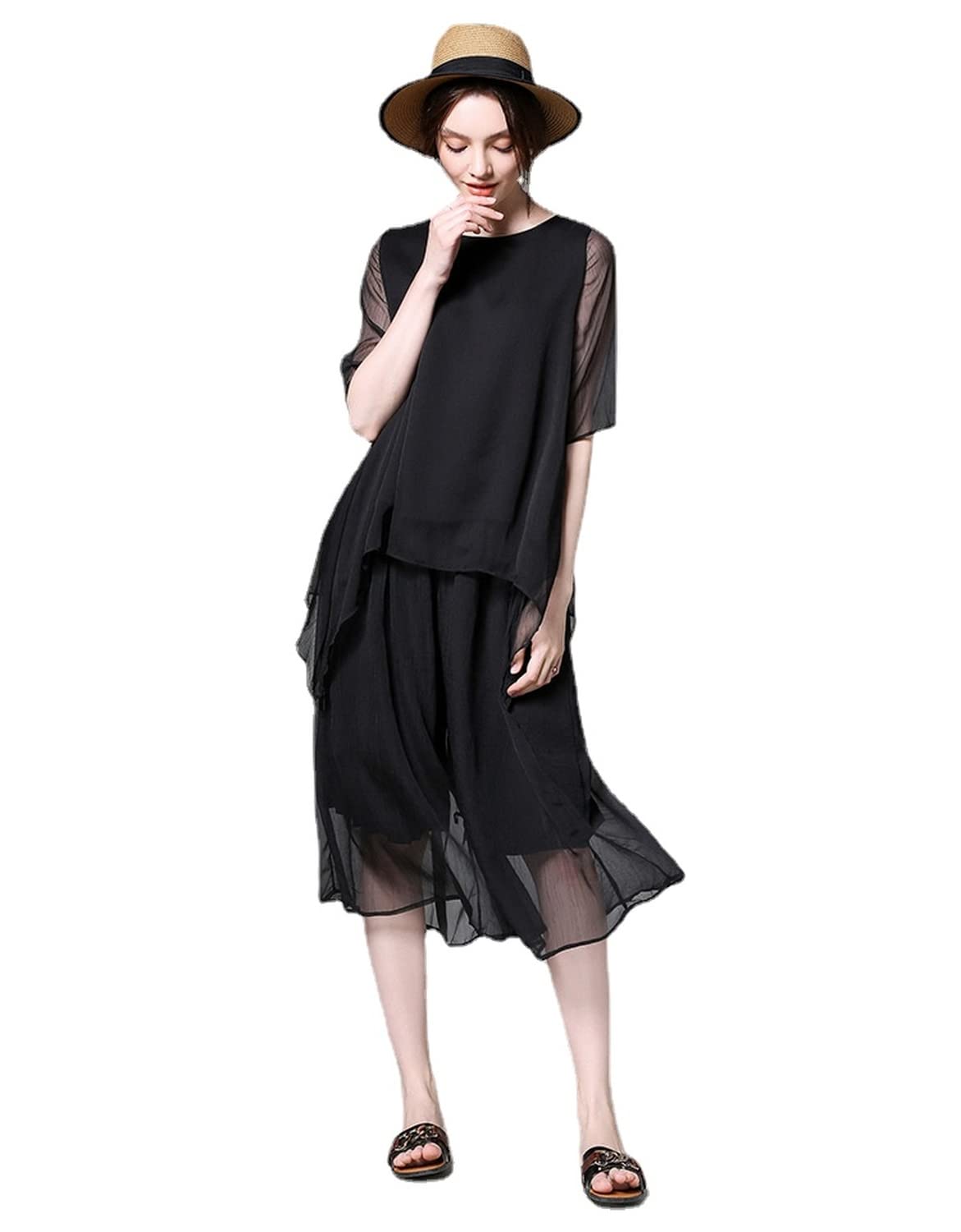 2023 Summer Women's Large Silk Dress - Heavy Copper Ammonia Silk Loose Slimming Maxi Dress for Beach, Party & Evening Wear