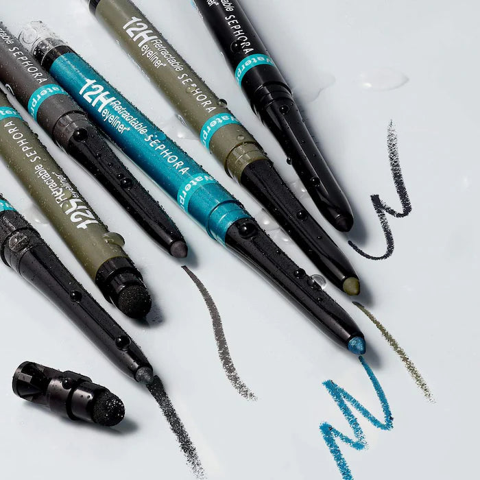 Waterproof 12HR Retractable Eyeliner Pencil - Long Lasting Smudge Proof Eye Liner for Sensitive Eyes | Perfect for Daily Makeup, Party Looks & Professional Use - Sephora Collection
