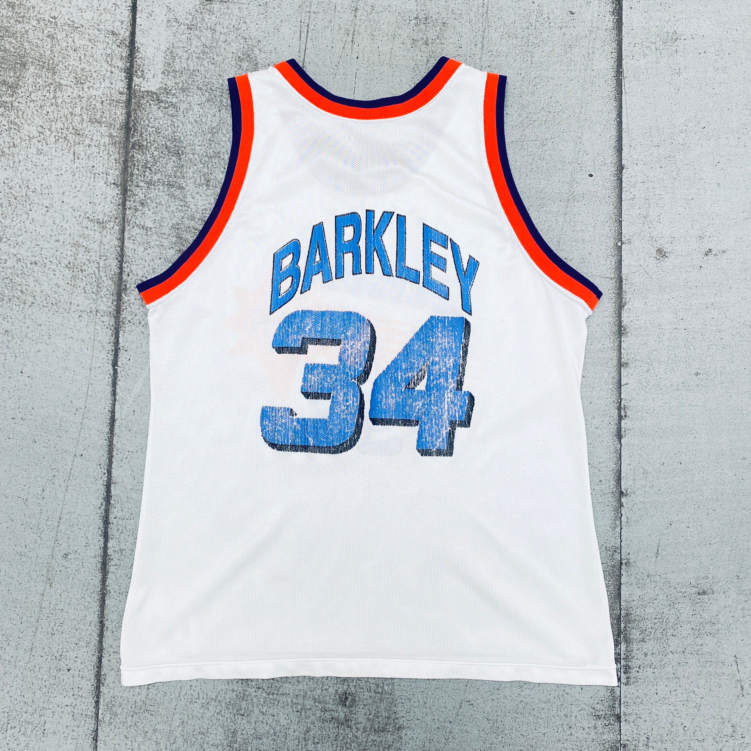 Authentic Charles Barkley 1992/93 Phoenix Suns White Champion Jersey - Men's M/L Size - Vintage NBA Basketball Fan Gear for Games & Collectors