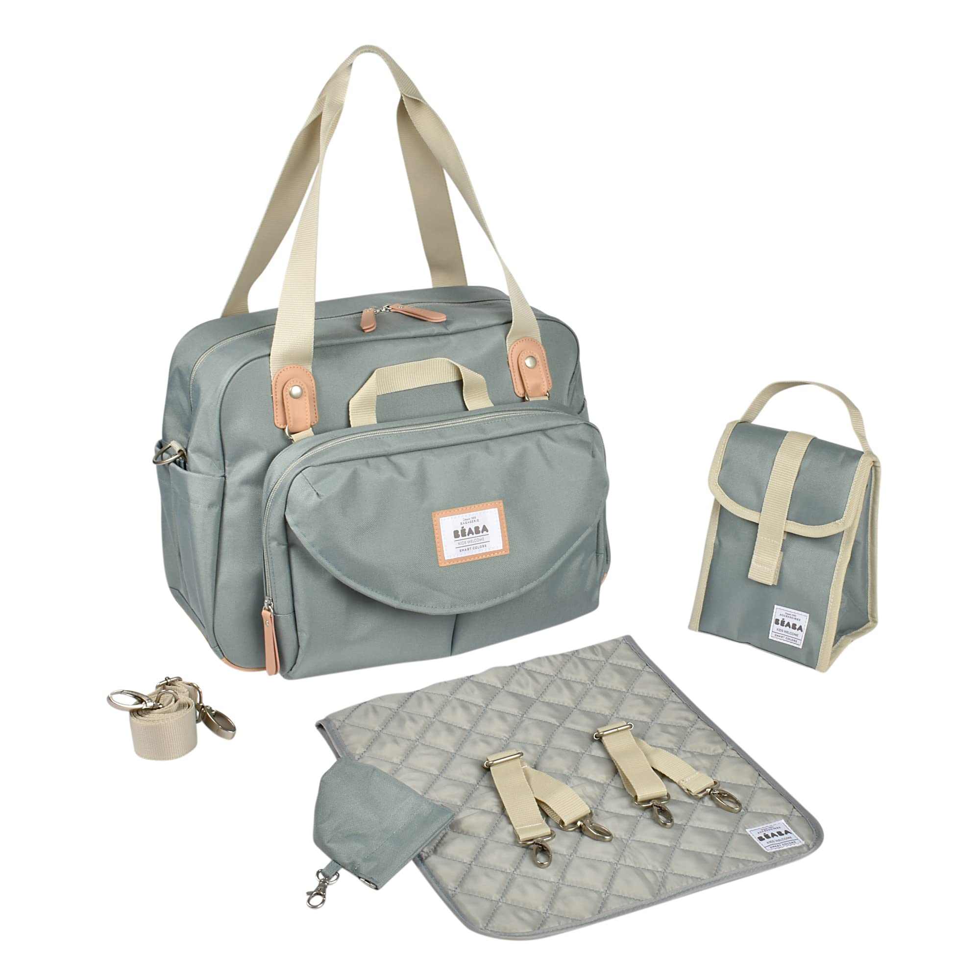BEABA Geneva Multifunctional Baby Diaper Bag - Waterproof Travel Diaper Backpack with Adjustable Strap for Stroller - Perfect for Newborn Essentials, Daycare & Family Outings