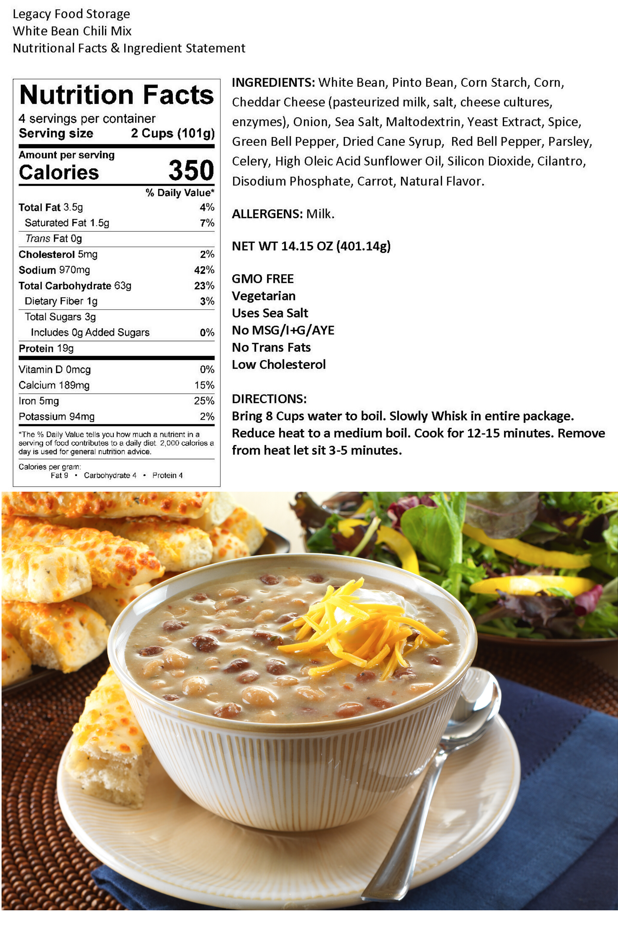 Legacy Premium Breakfast & Entrée Package - 2880 Servings | Long-Term Food Storage for Emergency Preparedness, Camping & Survival