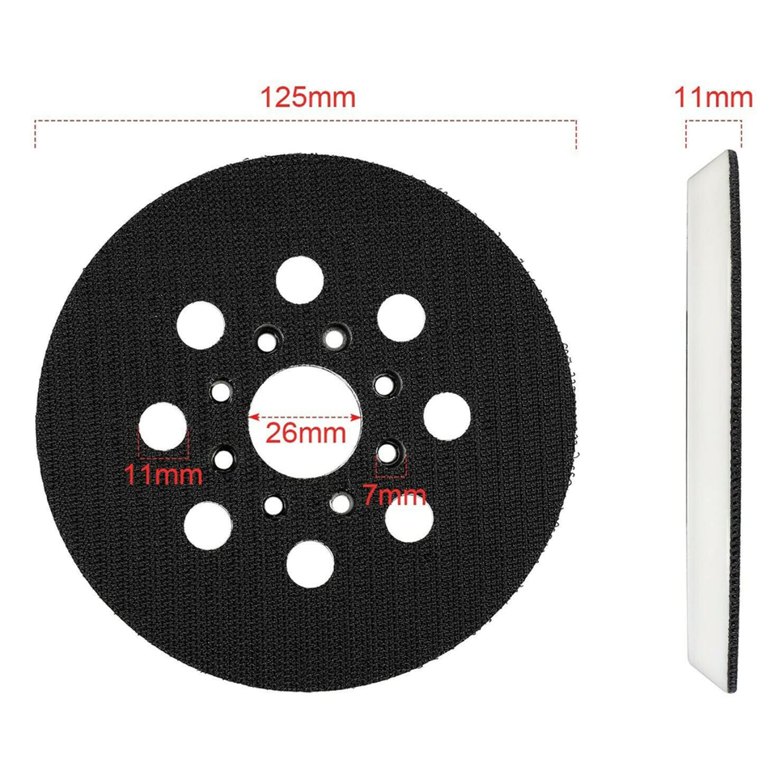 5 Inch 125mm Hook and Loop Sanding Disc Pad - Compatible with Orbital Sanders, Random Orbital Sanders - Perfect for Woodworking, Metal Polishing & DIY Projects