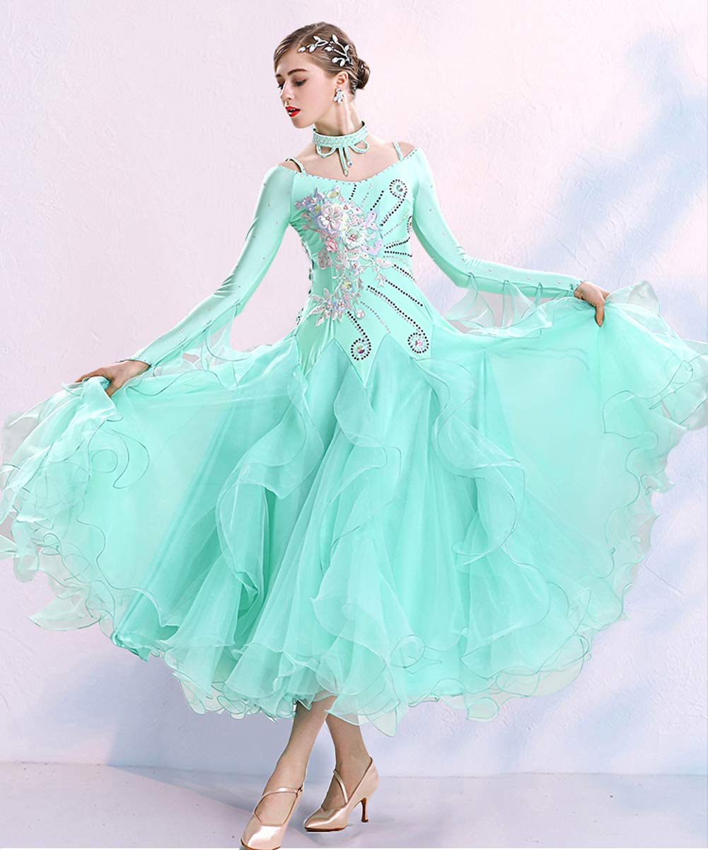 Elegant Ballroom Competition Dance Dress for Waltz & Tango - Professional Standard Latin Dress for Women - Perfect for Dance Competitions, Performances & Social Events