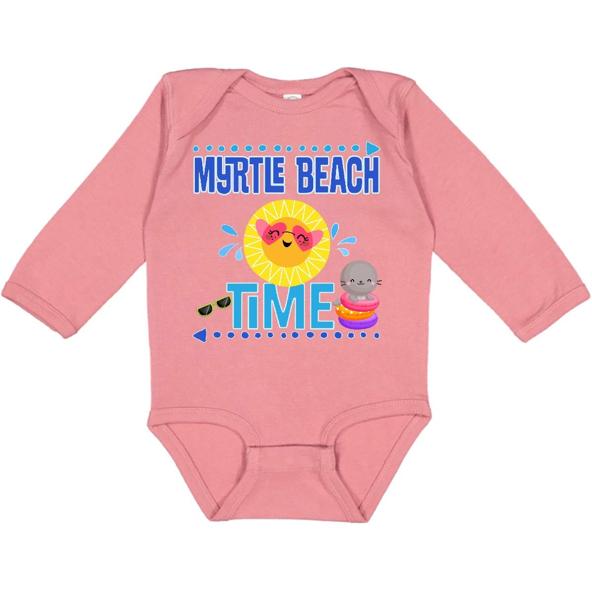 Inktastic Myrtle Beach Vacation Time Long Sleeve Baby Bodysuit - Soft Cotton Creeper for Newborns & Infants - Perfect for Beach Trips, Family Photos & Holiday Gifts